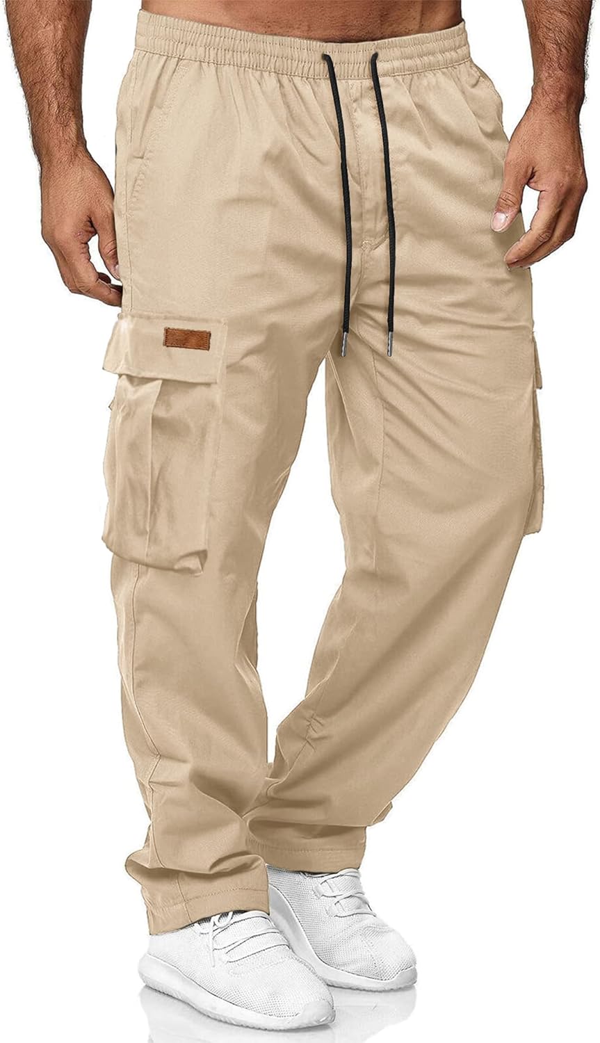 HOTake Men's Casual Cargo Sweatpants Waist Drawstring Joggers Hiking Tactical Pants for Men with Pockets - Image 11