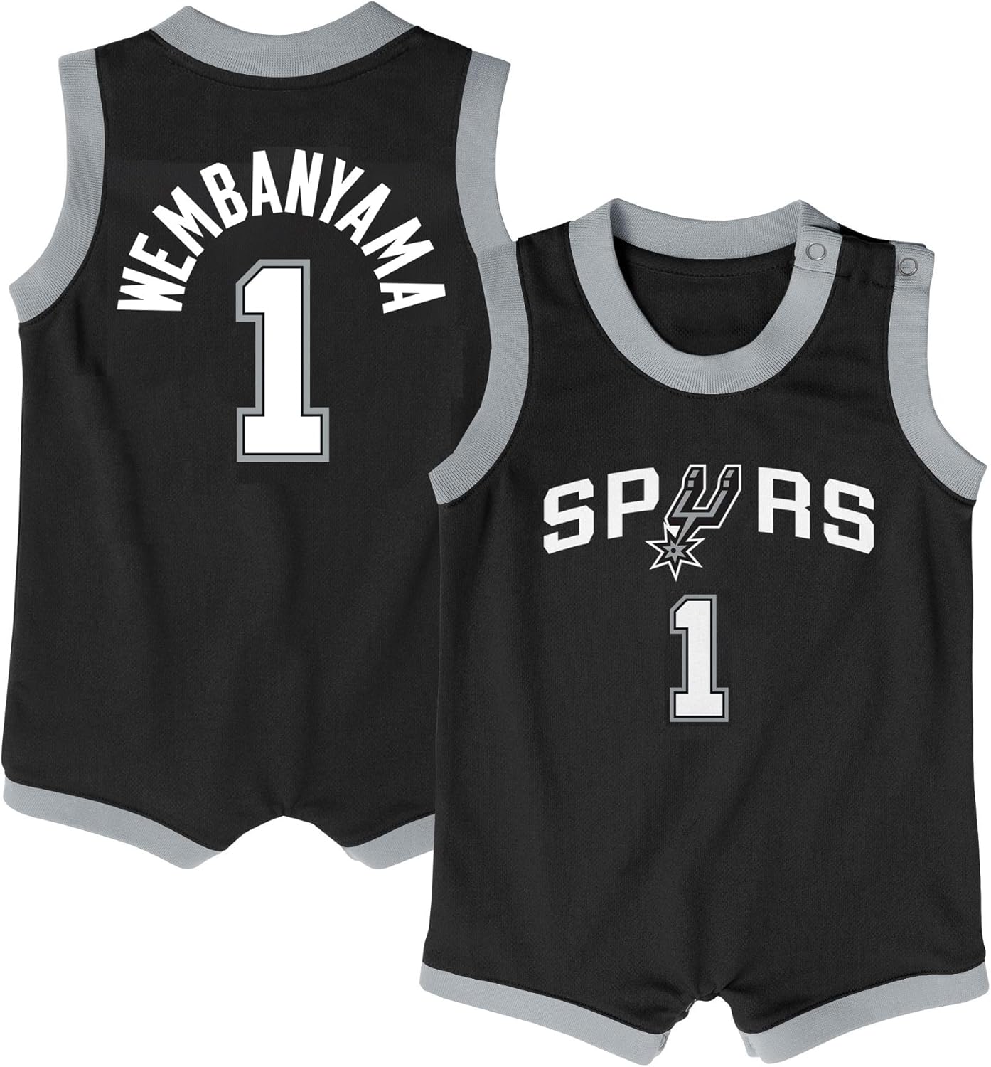 Victor Wembanyama San Antonio Spurs NBA Infants 12-24 Months Black Icon Edition Romper Onesie Player Jersey