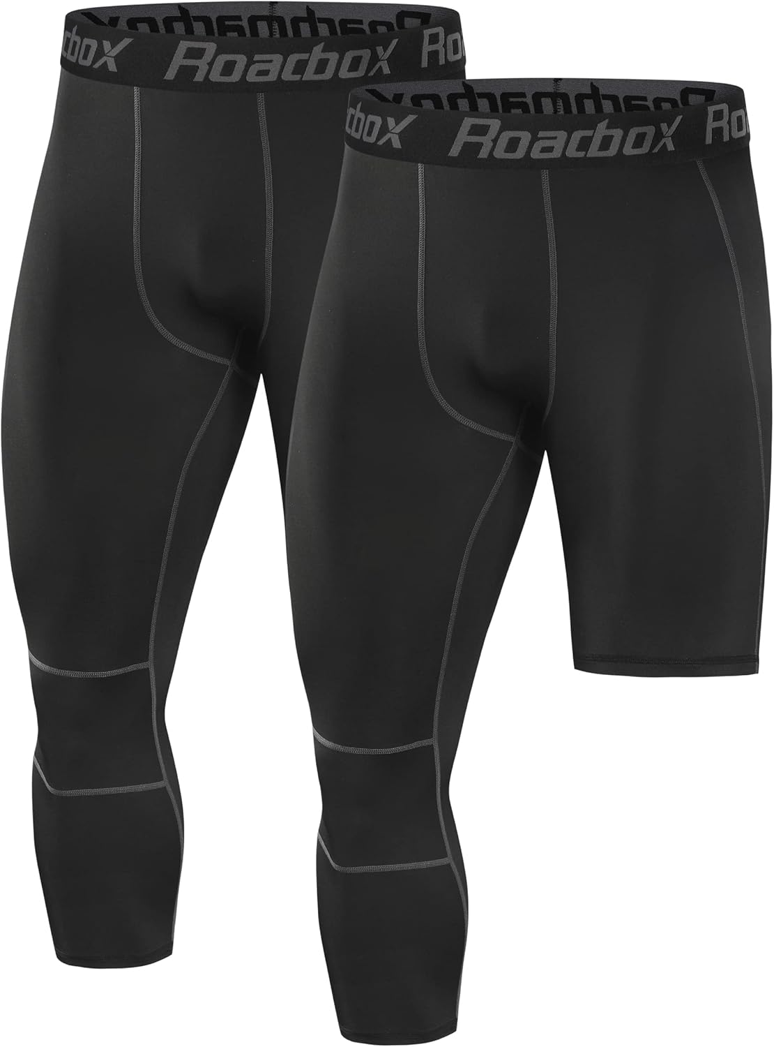 Roadbox Men's One Leg Compression Tights Pants, 3/4 Basketball Football Single Leg Leggings, Athletic Base Layer Underwear - Image 12