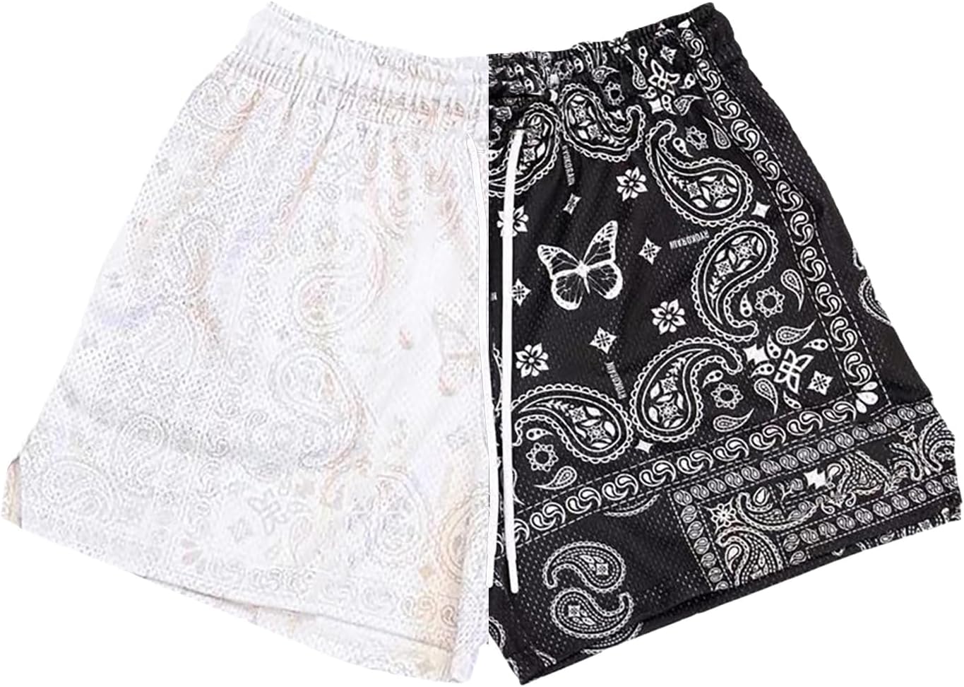 BOOMLEMON Mens Paisley Shorts Mesh Graphic Print Retro Casual Shorts Athletic Gym Basketball Running Short Pants - Image 8