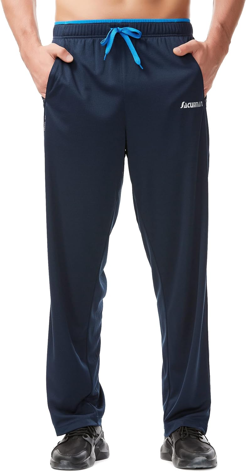 SACUIMAN Mens Sweatpants with Zipper Pockets Open Bottom Athletic Pants for Workout,Running,Training,Jogging,Gym - Image 22