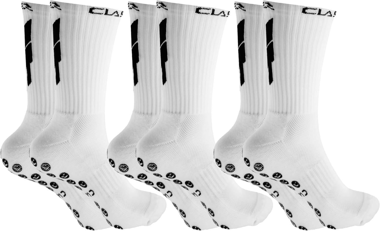 CLASER Grip Socks Soccer - Non Slip Football - Sock Men - Sports Women - Soccer Youth - Antideslizantes - US 6-9 1 2 3 pairs