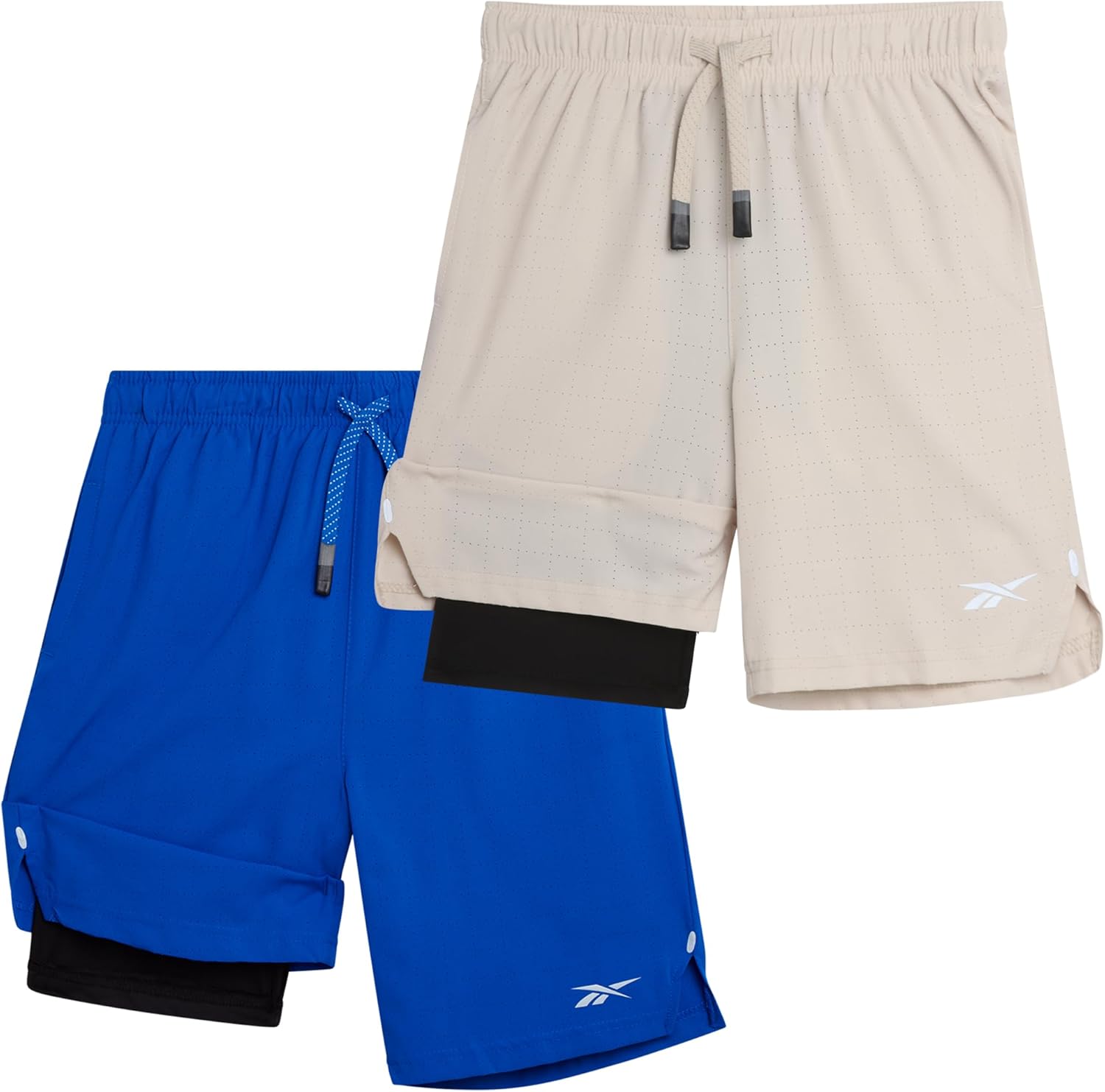 Reebok Boys Athletic Shorts 2 Pack – 2-in-1 Boys Basketball Shorts with Compression Liner – Quick Dry Running Shorts - Image 11