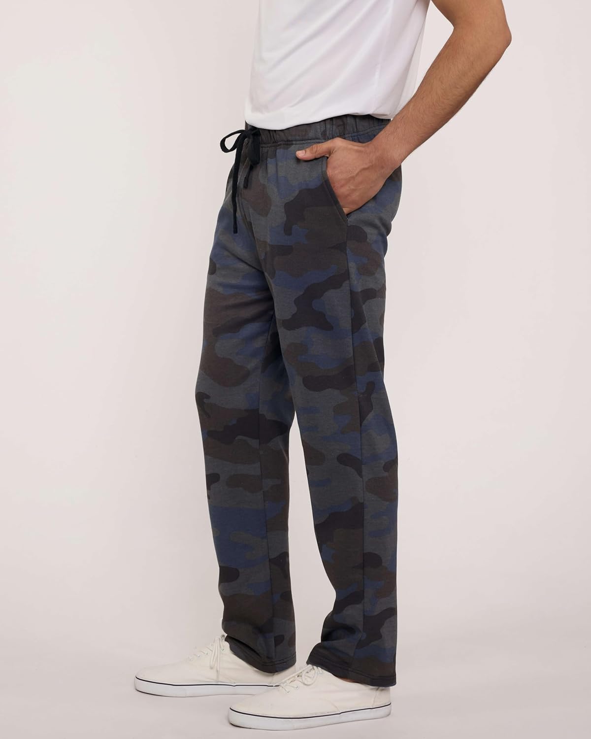 Real Essentials 3 Pack: Men's Tech Fleece Athletic Casual Open Bottom Sweatpants with Pockets (Available in Big & Tall) - Image 5