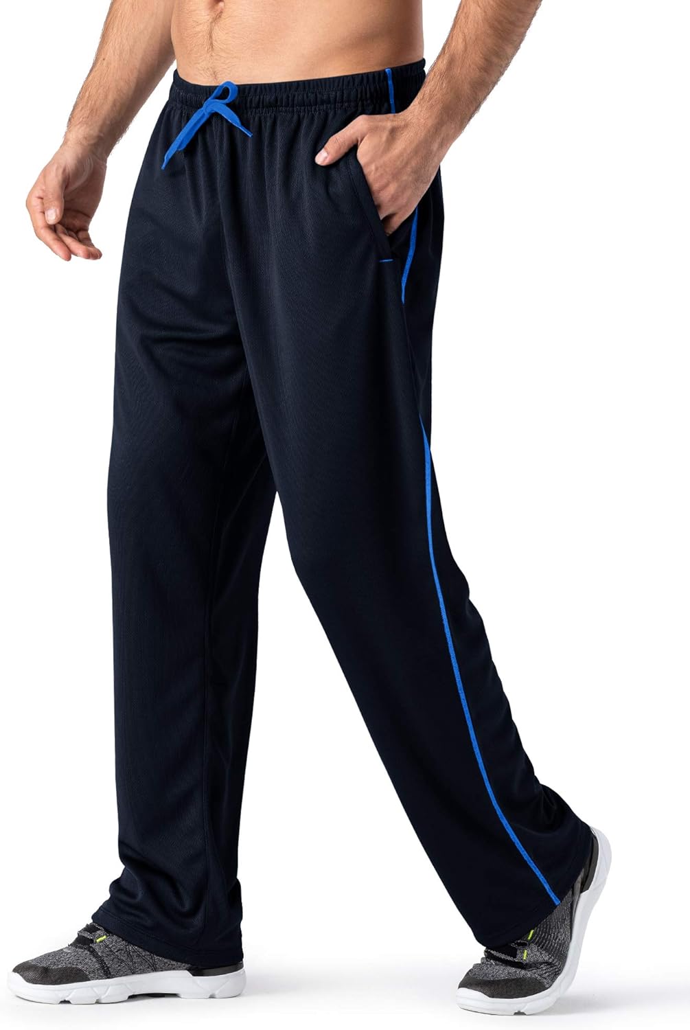 MAGNIVIT Men's Lightweight Sweatpants Loose Fit Open Bottom Mesh Athletic Pants with Zipper Pockets - Image 16