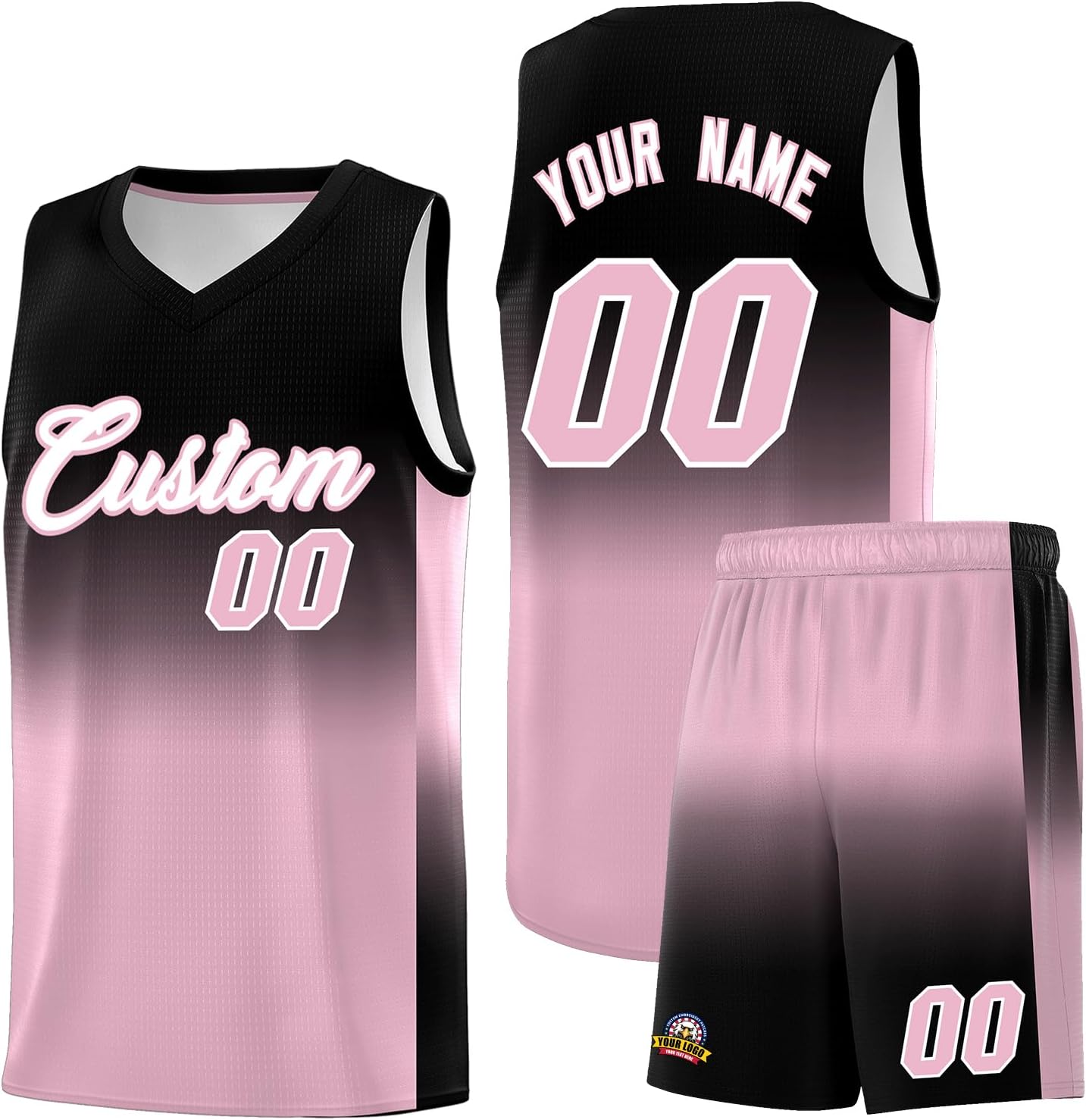 KXK Personalized Gradient Basketball Jersey Shorts Printed Team Jersey with Name Number for Men Youth Basketball Uniform - Image 9