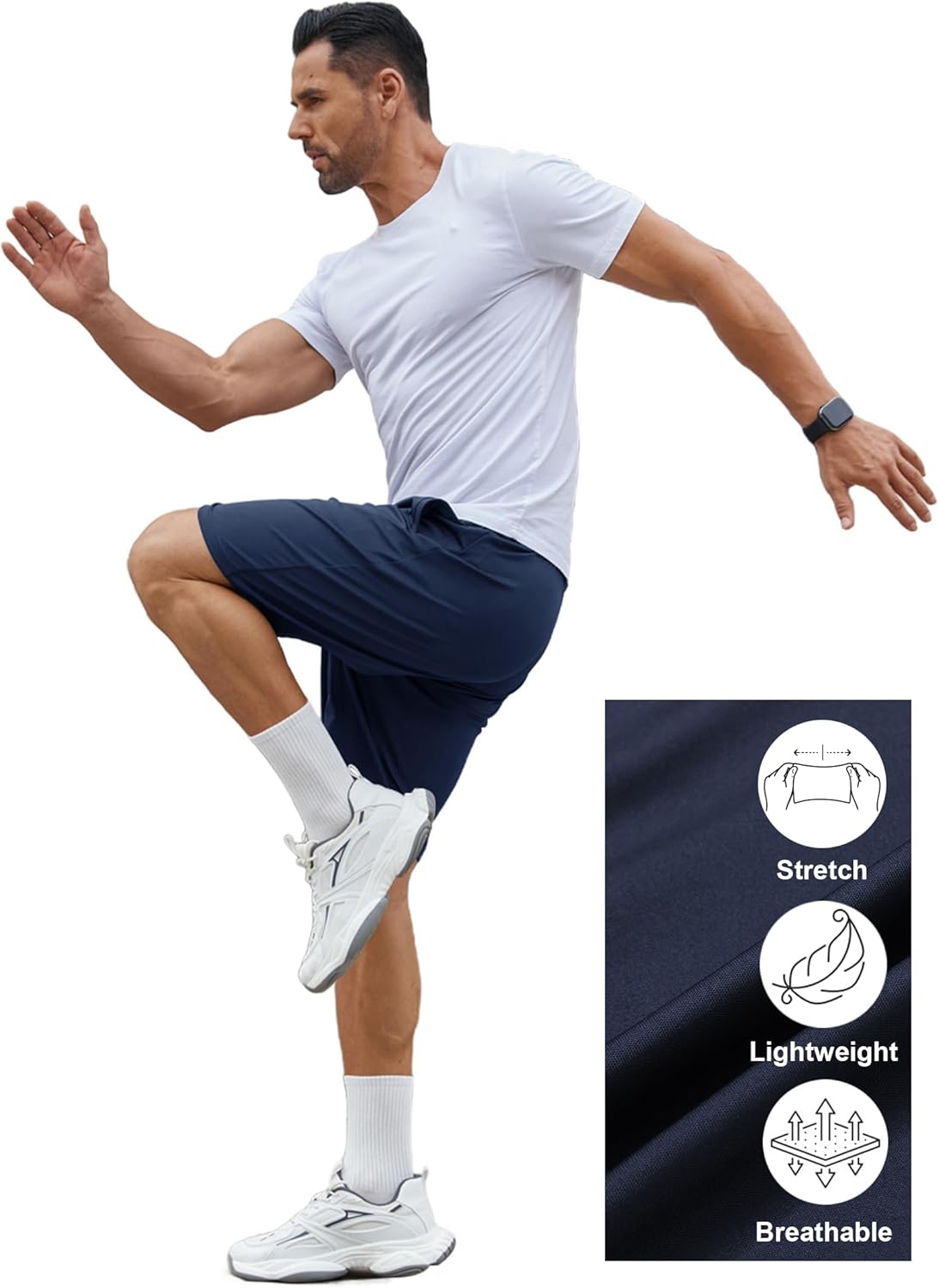 COOFANDY Men's Gym Workout Shorts 7 Inch Stretch Athletic Shorts Lightweight Running Training Short Pants with Pockets - Image 2