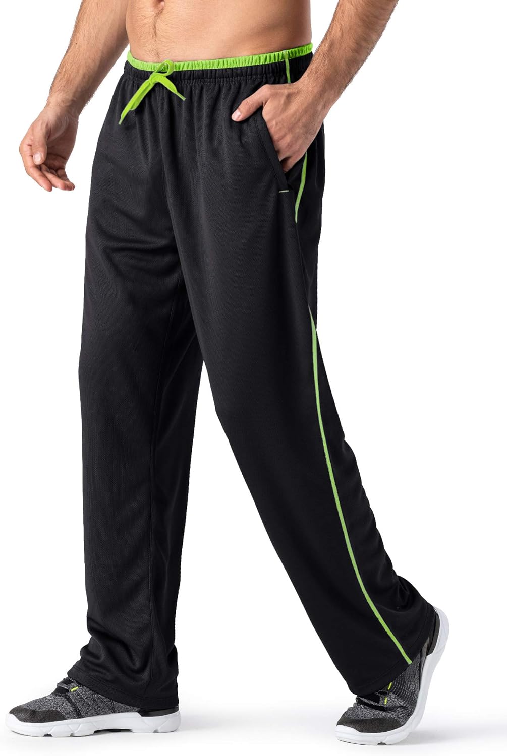MAGNIVIT Men's Lightweight Sweatpants Loose Fit Open Bottom Mesh Athletic Pants with Zipper Pockets - Image 21