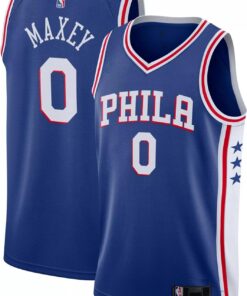 Tyrese Maxey Philadelphia 76ers NBA Kids Youth 8-20 Blue Icon Edition Swingman Jersey