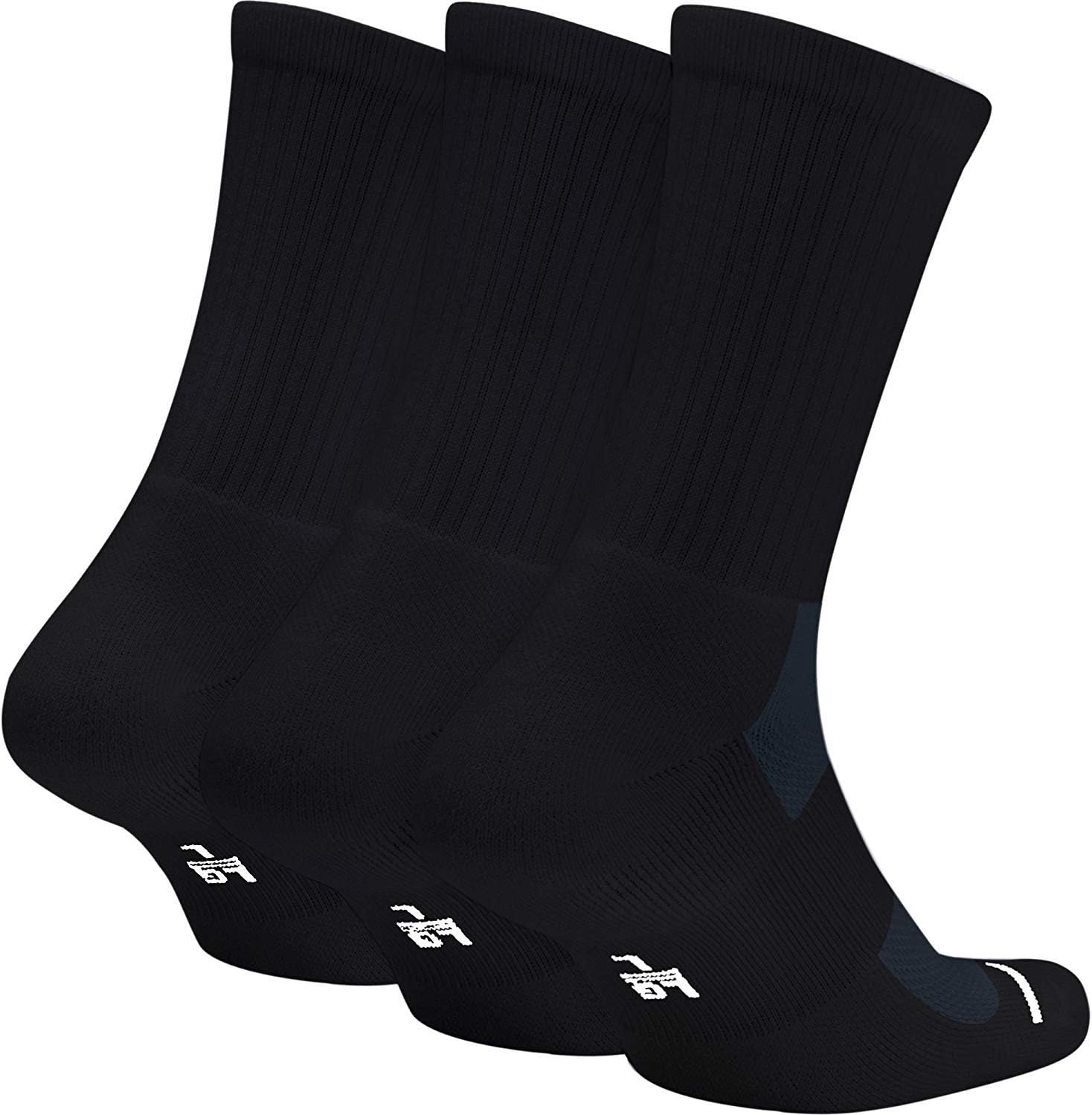 Nike Unisex Jordan Jumpman Crew Socks (3 Pack) Black/Black/Black (Men's Shoe Size 8-12) - Image 2