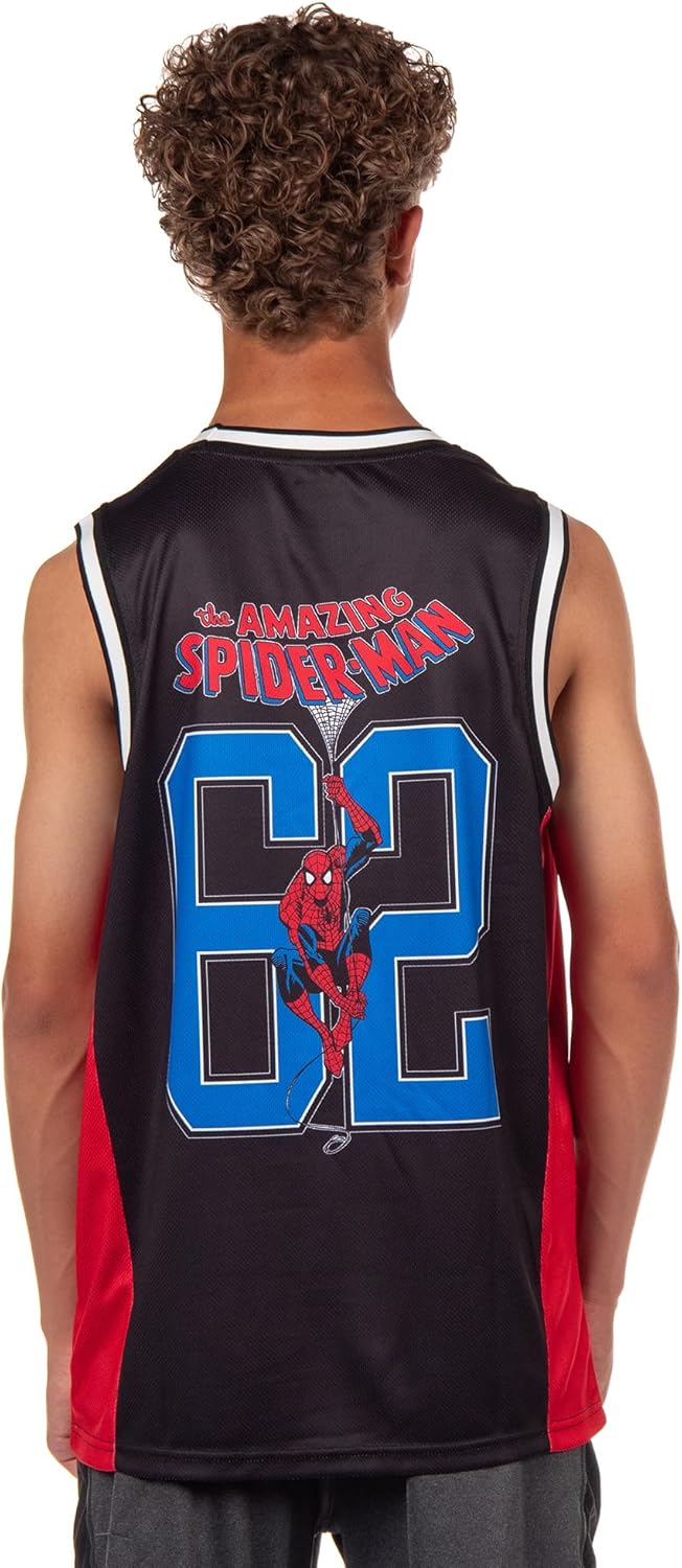 Marvel Spider-Man Basketball Jersey Men's Protector of New York Athletic Gym Tank Top - Image 4