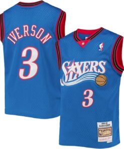 Youth Allen Iverson Philadelphia 76ers 1999 Swingman Blue Jersey