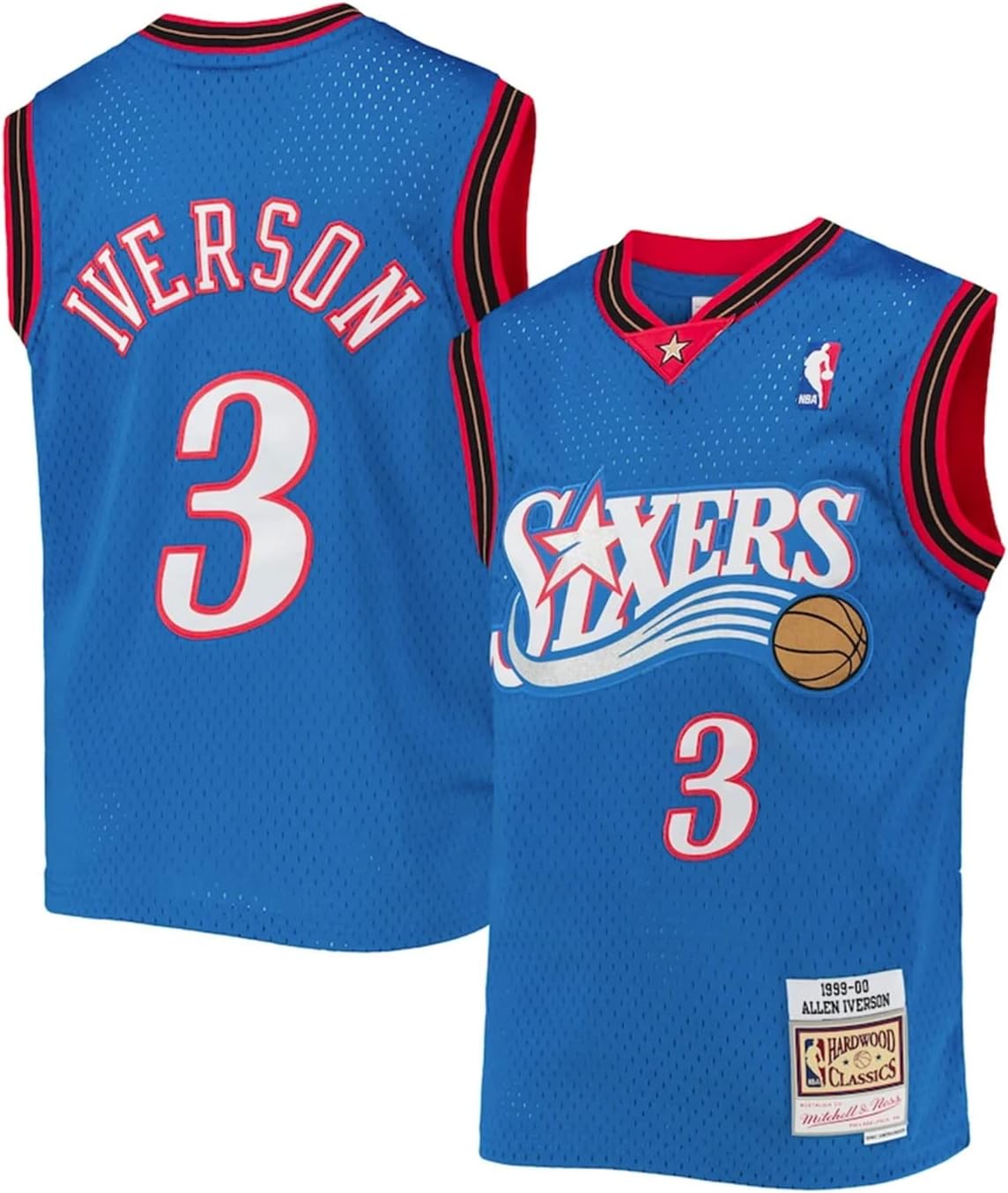 Youth Allen Iverson Philadelphia 76ers 1999 Swingman Blue Jersey