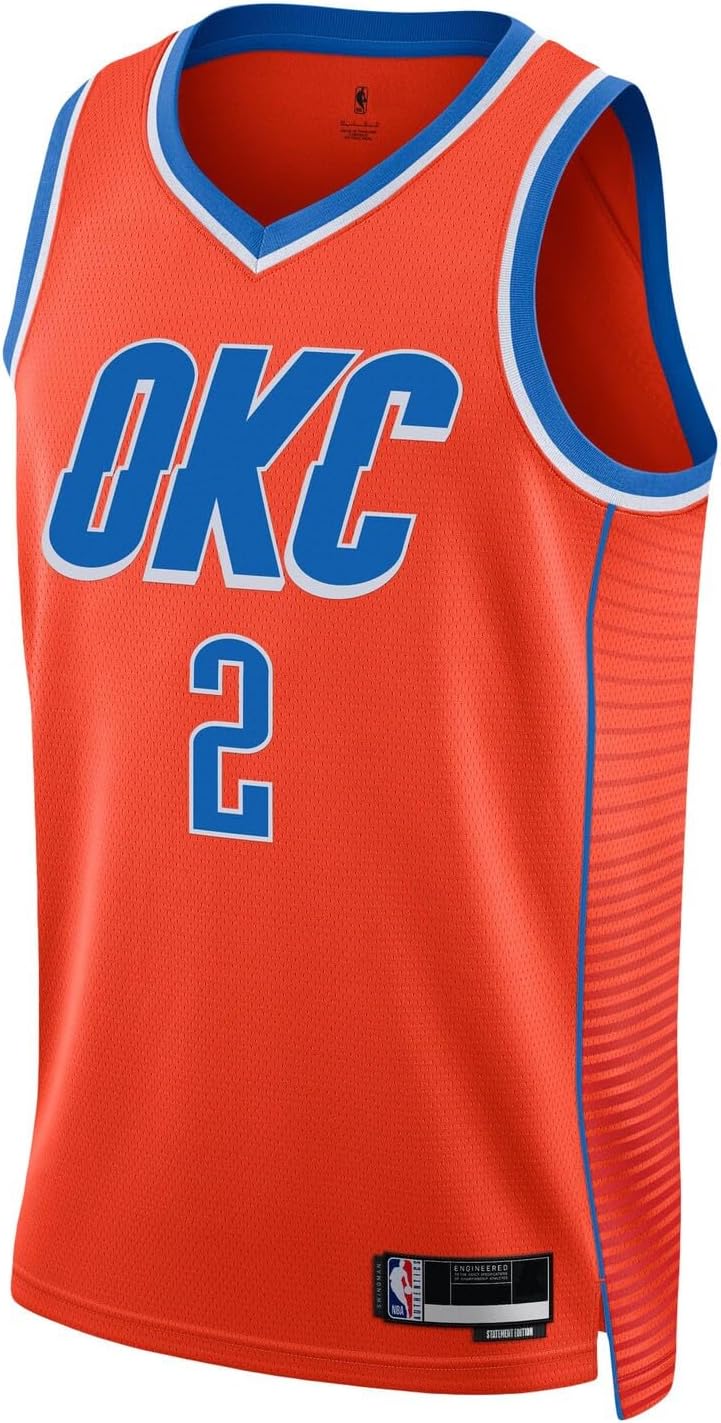Outerstuff Shai Gilgeous-Alexander Oklahoma City Thunder NBA Kids Youth 8-20 Orange Statement Edition Swingman Jersey - Image 2