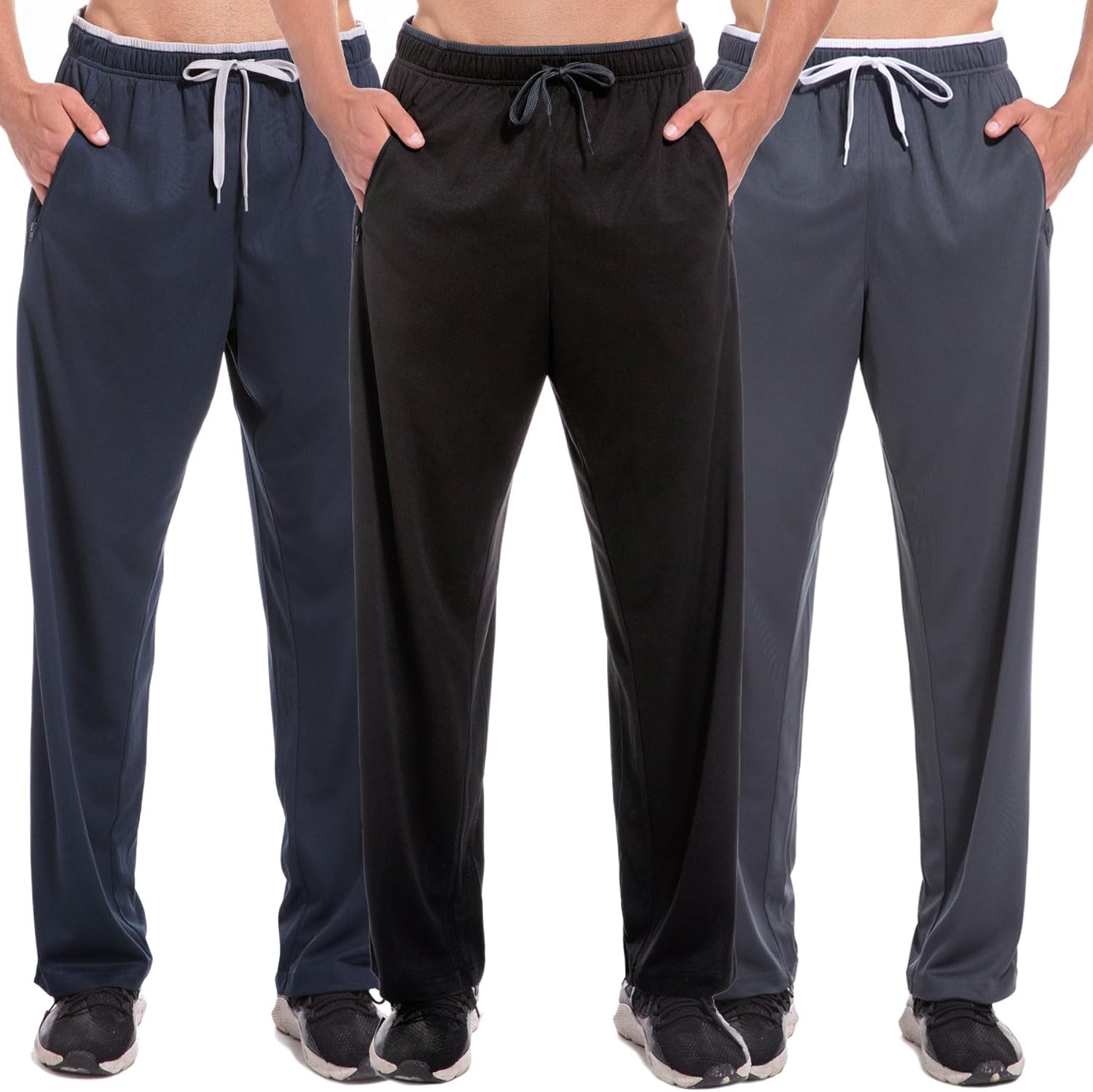 SACUIMAN Mens Sweatpants with Zipper Pockets Open Bottom Athletic Pants for Workout,Running,Training,Jogging,Gym - Image 9