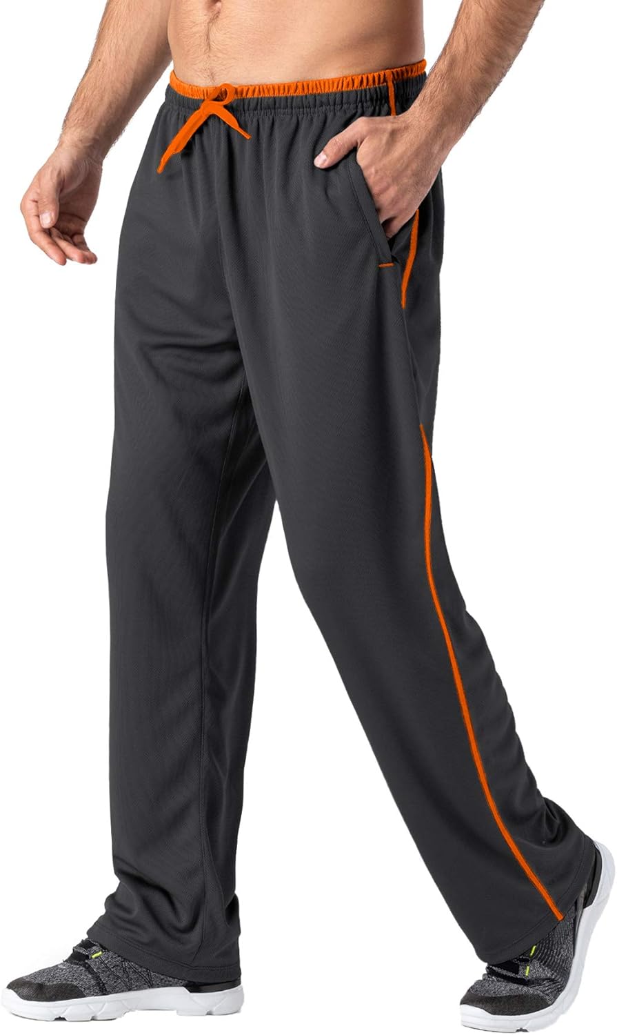 MAGNIVIT Men's Lightweight Sweatpants Loose Fit Open Bottom Mesh Athletic Pants with Zipper Pockets - Image 13