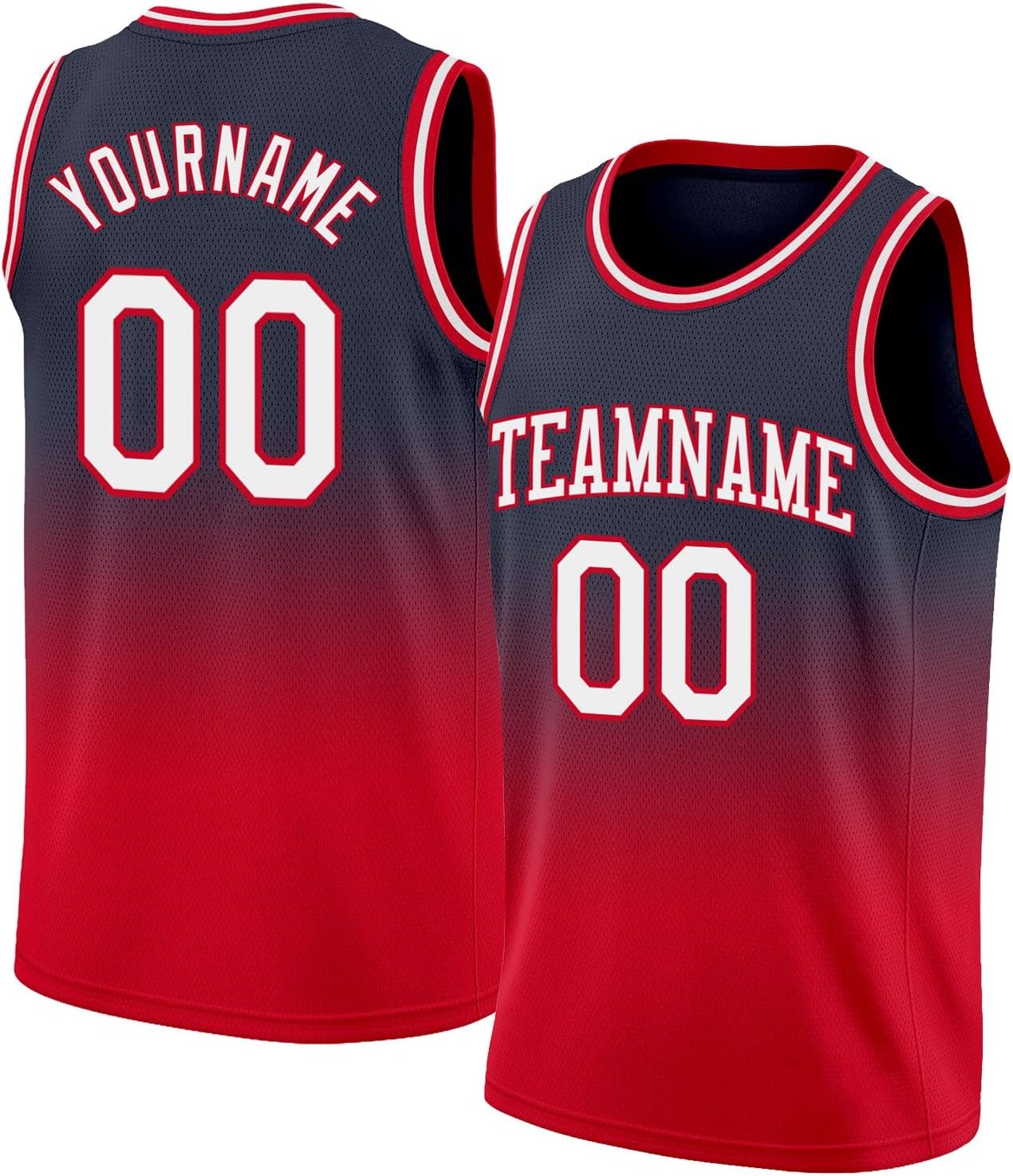 Custom Name Team Name Number Navy White-Gold Authentic Fade Fashion Basketball Jersey, Personalized Basketball Jersey - Image 13
