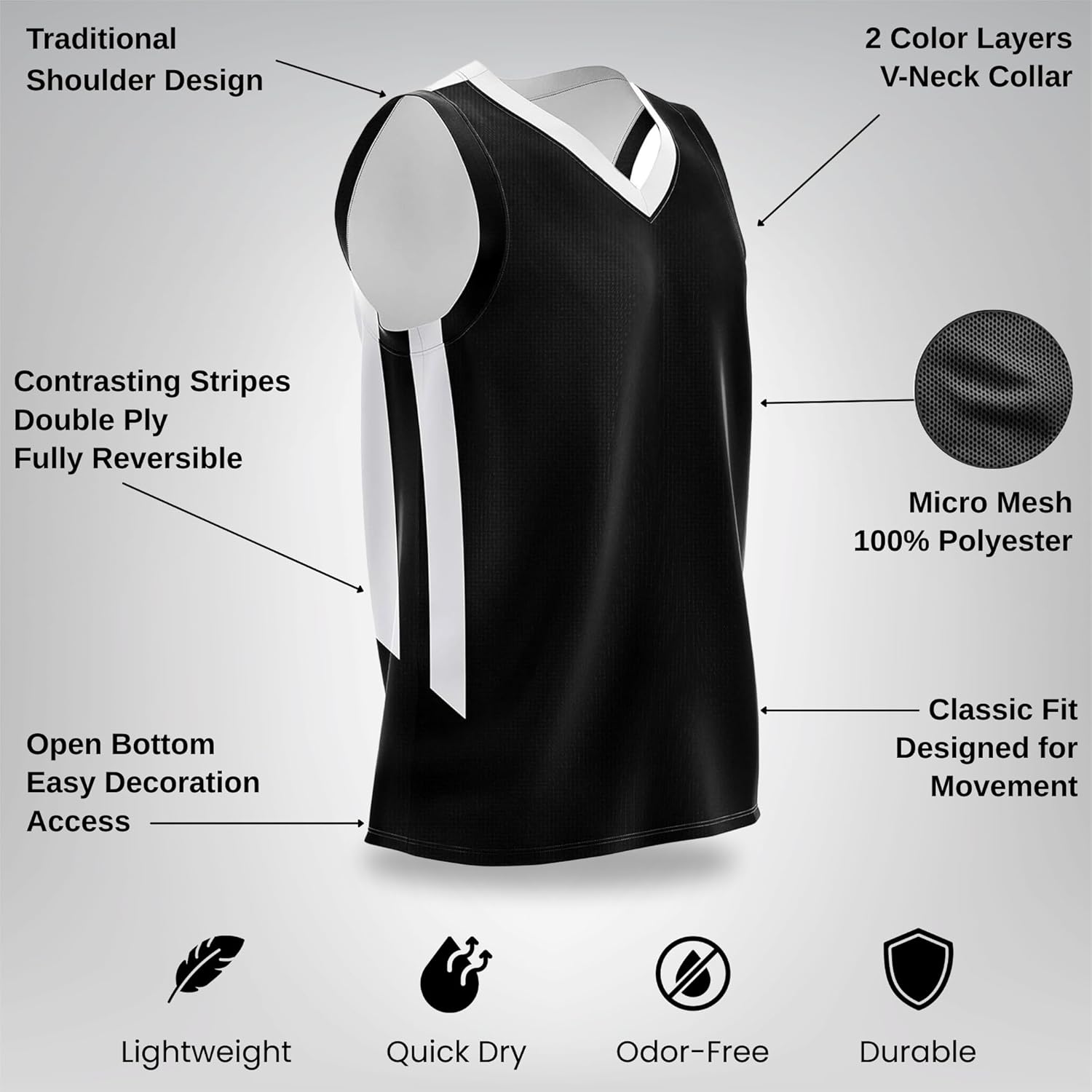 Liberty Imports Reversible Men's Mesh Athletic Basketball Jersey Single for Team Scrimmage - Image 3