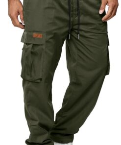 HOTake Men's Casual Cargo Sweatpants Waist Drawstring Joggers Hiking Tactical Pants for Men with Pockets