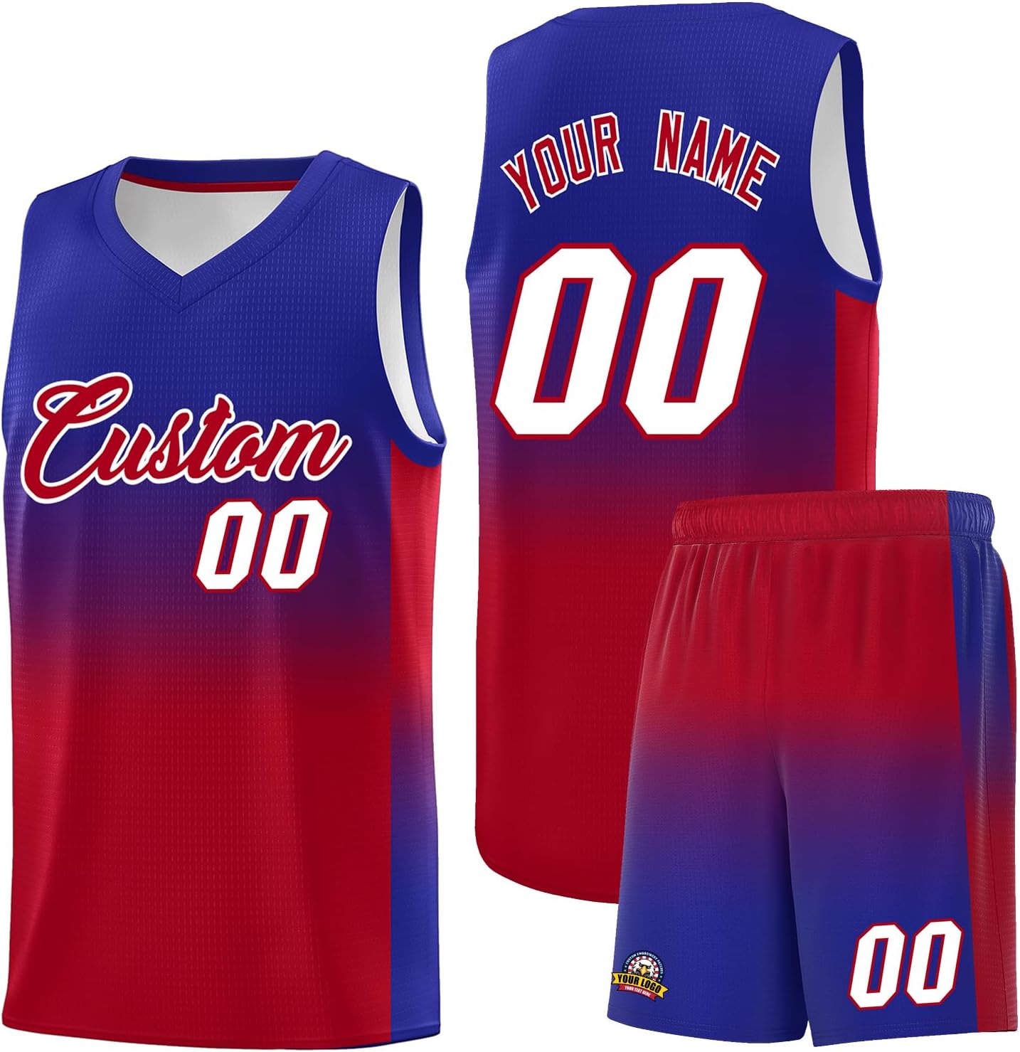 KXK Personalized Gradient Basketball Jersey Shorts Printed Team Jersey with Name Number for Men Youth Basketball Uniform - Image 35
