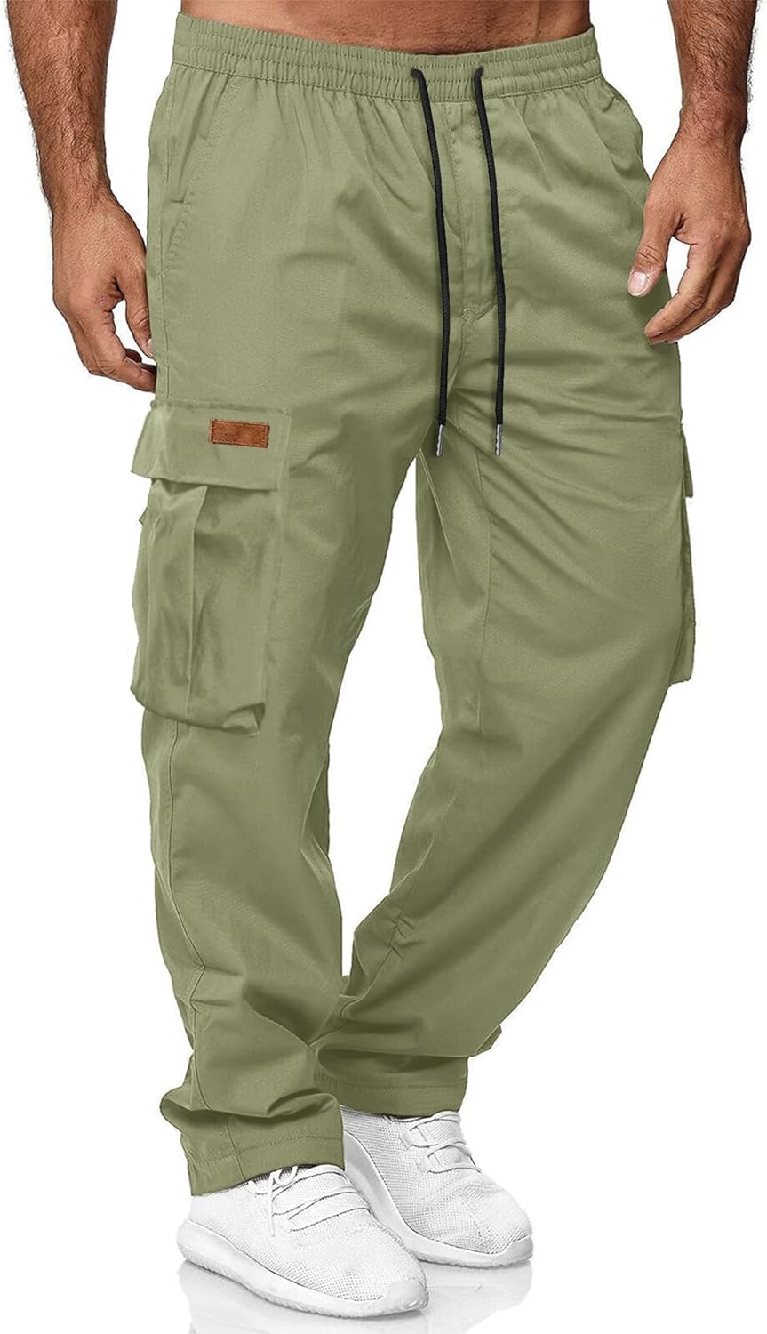 HOTake Men's Casual Cargo Sweatpants Waist Drawstring Joggers Hiking Tactical Pants for Men with Pockets - Image 15