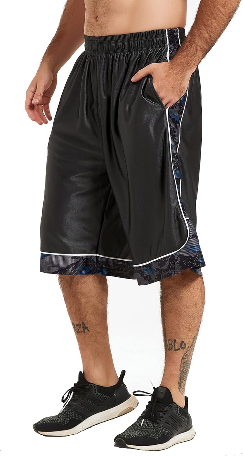 HQUEC Men's 12" Athletic Shorts Long Basketball Workout Shorts Below Knee Loose-Fit with Pockets - Image 23