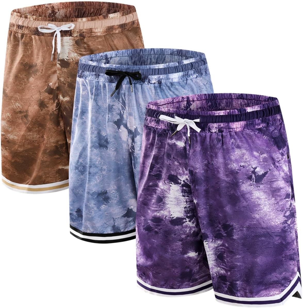 2/3 Pack Basketball Shorts with Zipper Pockets for Men,Active Athletic Shorts - Image 9