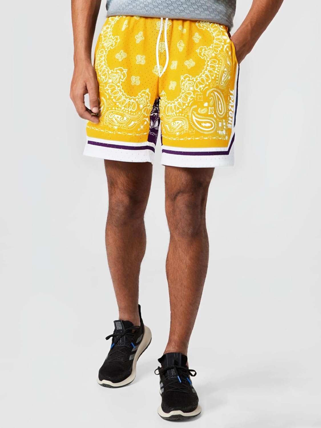 Mens Cool Graphic Sport Athletic Shorts Light Weight Mesh Workout Training Drawstring Basketball Shorts - Image 4