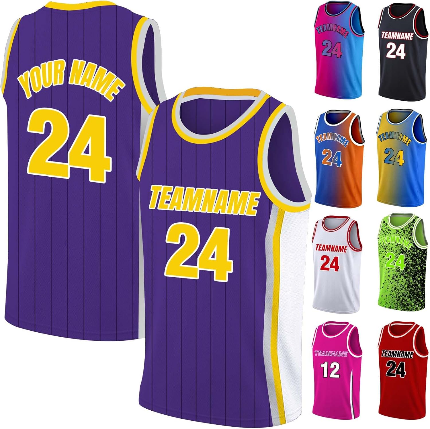 Custom Basketball Jersey Team Name Number Personalized Practice Shirt for Men Youth Kids Boys College University, S~4XL - Image 12