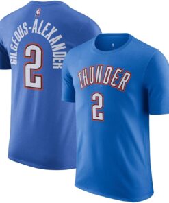 Shai Gilgeous-Alexander Oklahoma City Thunder NBA Kids Youth 4-20 Blue Icon Edition Performance Jersey T-Shirt
