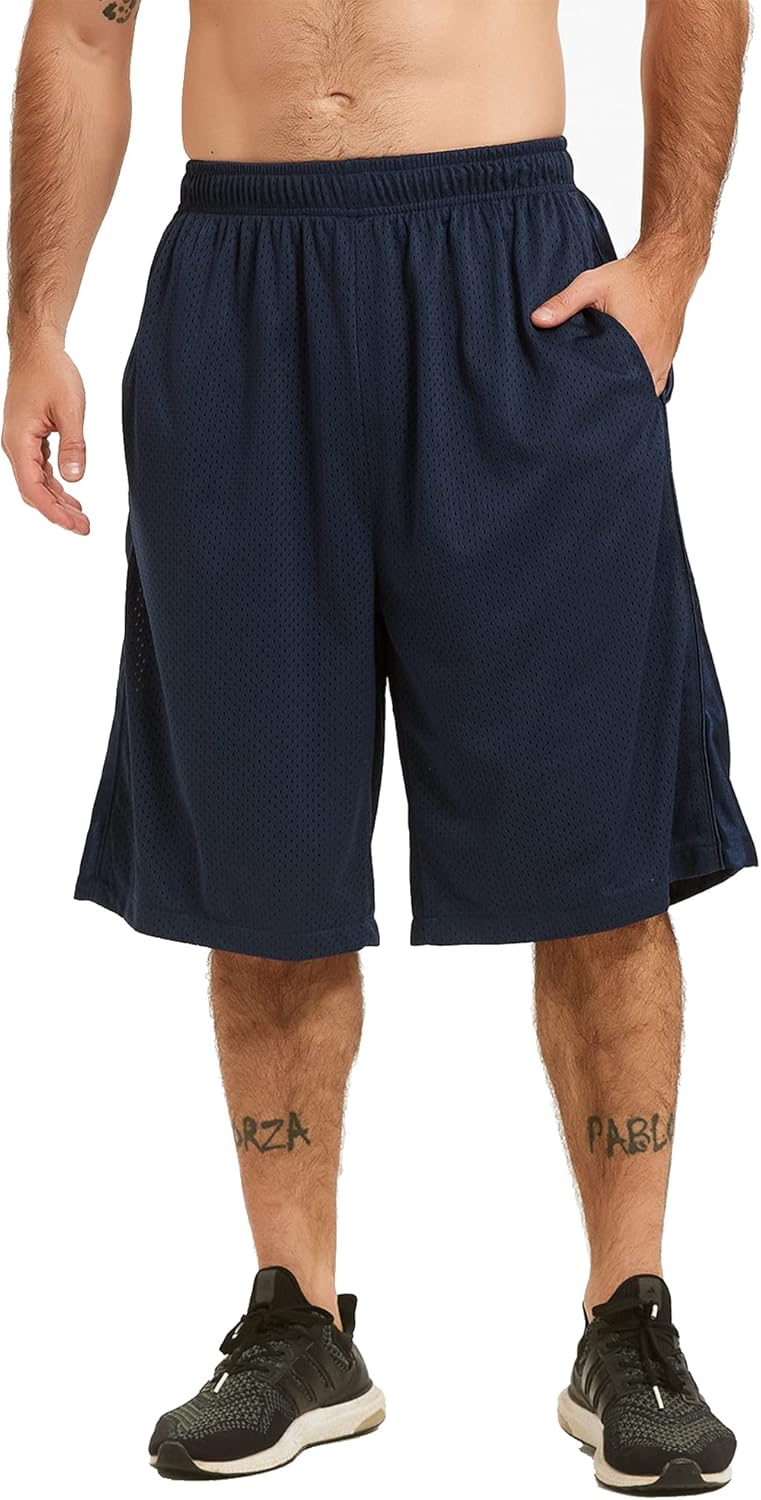 HQUEC Men's 12" Athletic Shorts Long Basketball Workout Shorts Below Knee Loose-Fit with Pockets - Image 13