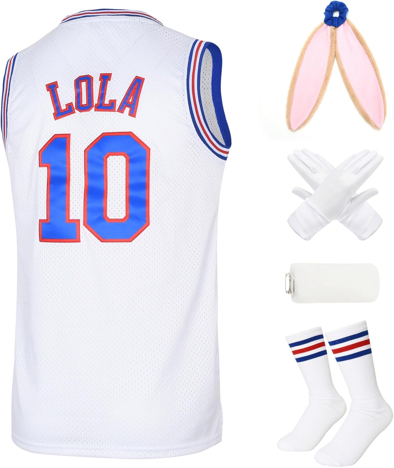 Lola Jersey #10 Cosplay Movie Jerseys for 90s Hip Hop Party Costume for Men/Women Basketball Jersey
