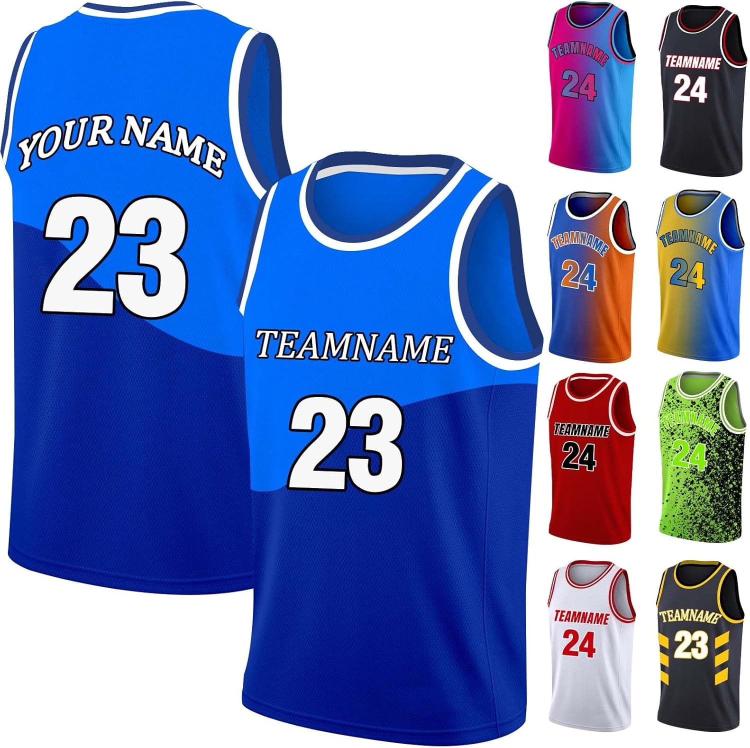 Custom Basketball Jersey Team Name Number Personalized Practice Shirt for Men Youth Kids Boys College University, S~4XL - Image 17