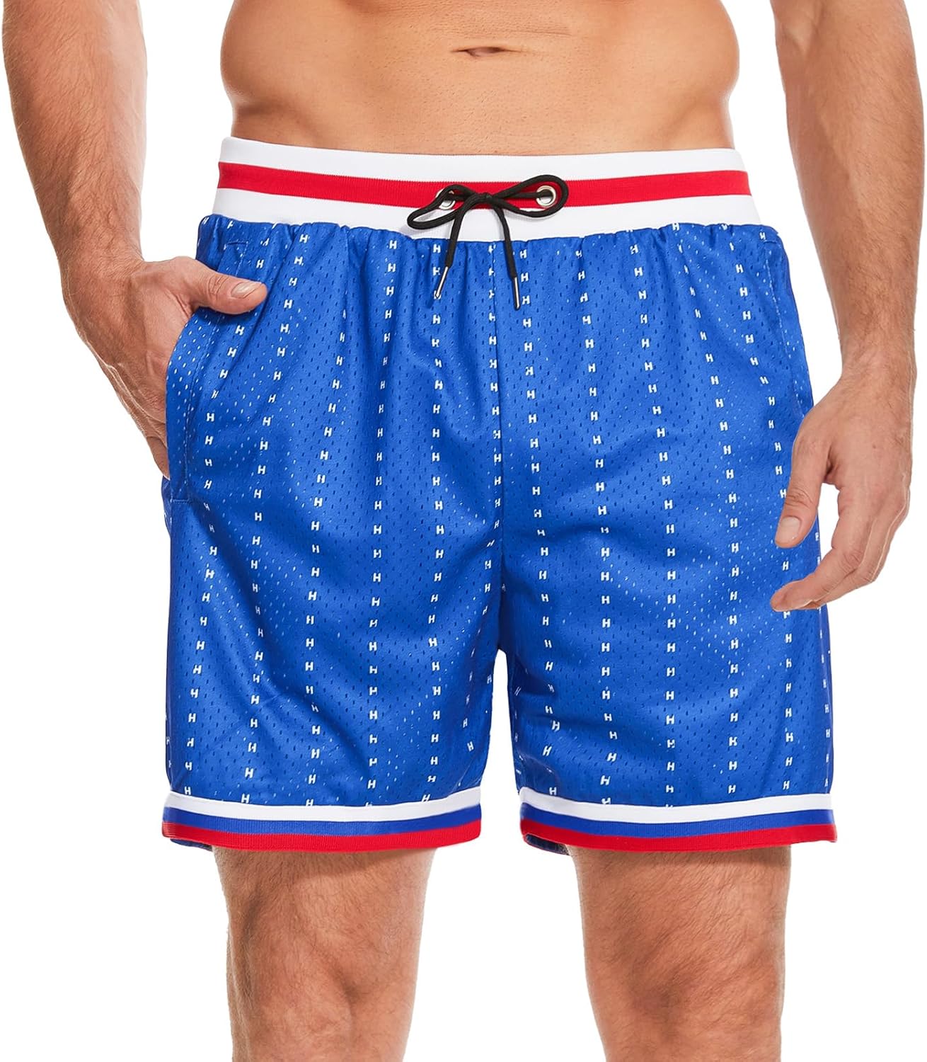 HEALONG Basketball Athletic Shorts Men - Mesh Gym Sports Workout Training Drawstring Retro Casual Fashion Short with Pockets - Image 17