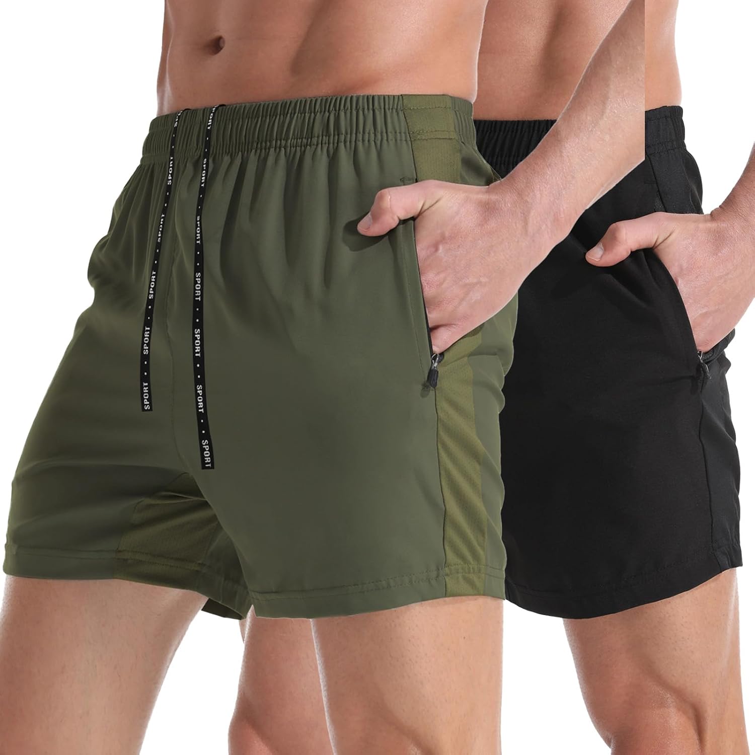 VPOS Gym Shorts for Men 5 Inch - Lightweight Mens Athletic Shorts Quick Dry Workout Running Shorts with Zipper Pockets - Image 7