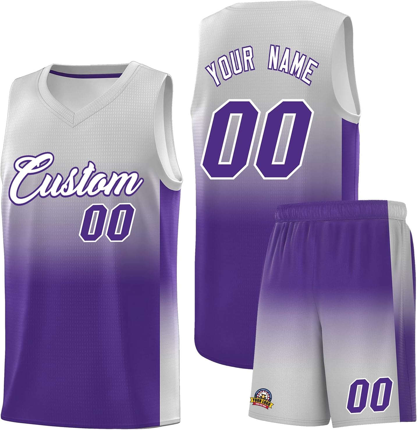 KXK Personalized Gradient Basketball Jersey Shorts Printed Team Jersey with Name Number for Men Youth Basketball Uniform - Image 18