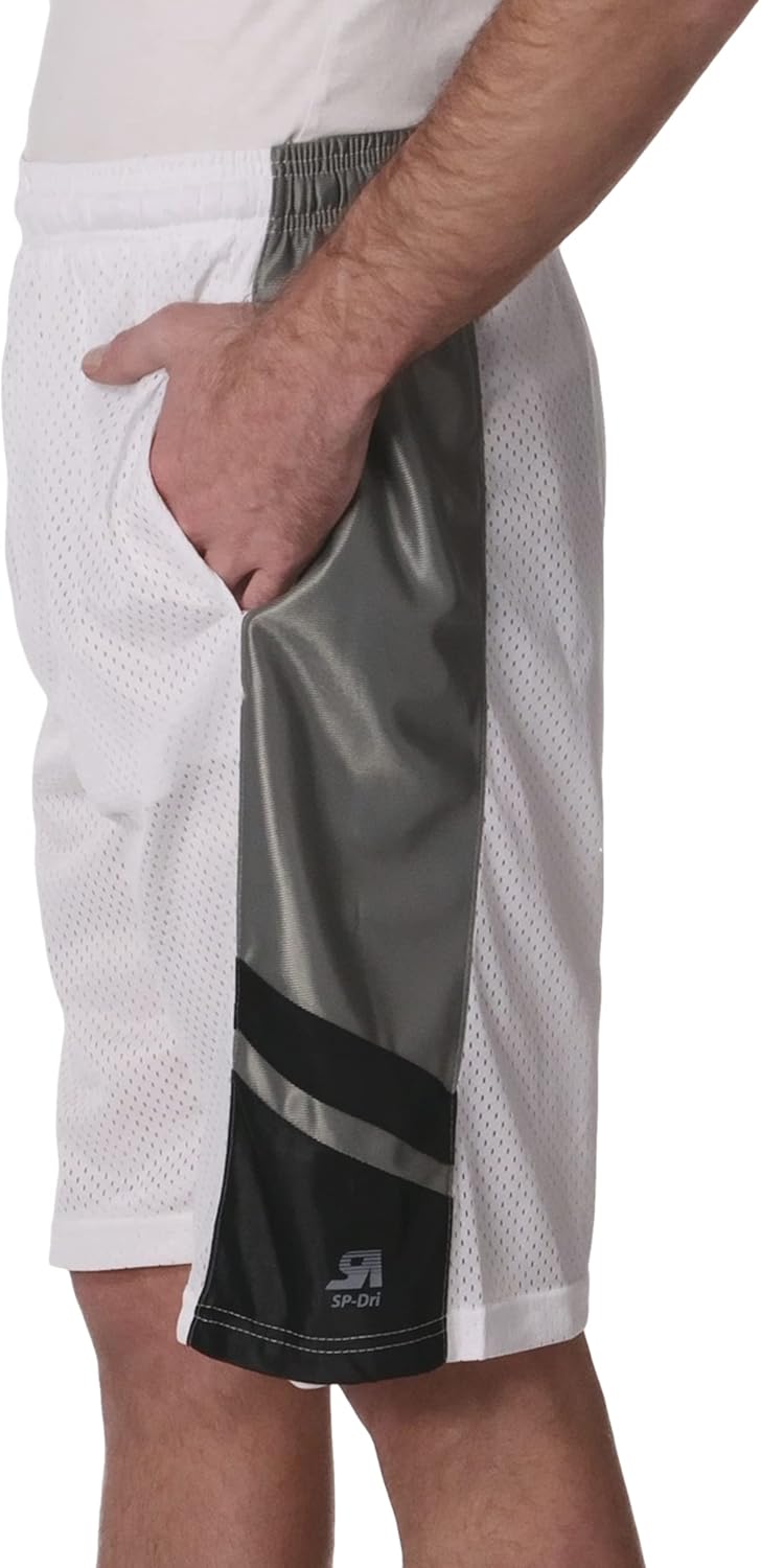Southpole Mens Athletic Gym Basketball Mesh Shorts with Pockets, Inseam 12", Quick Dry, Breathable - Image 3