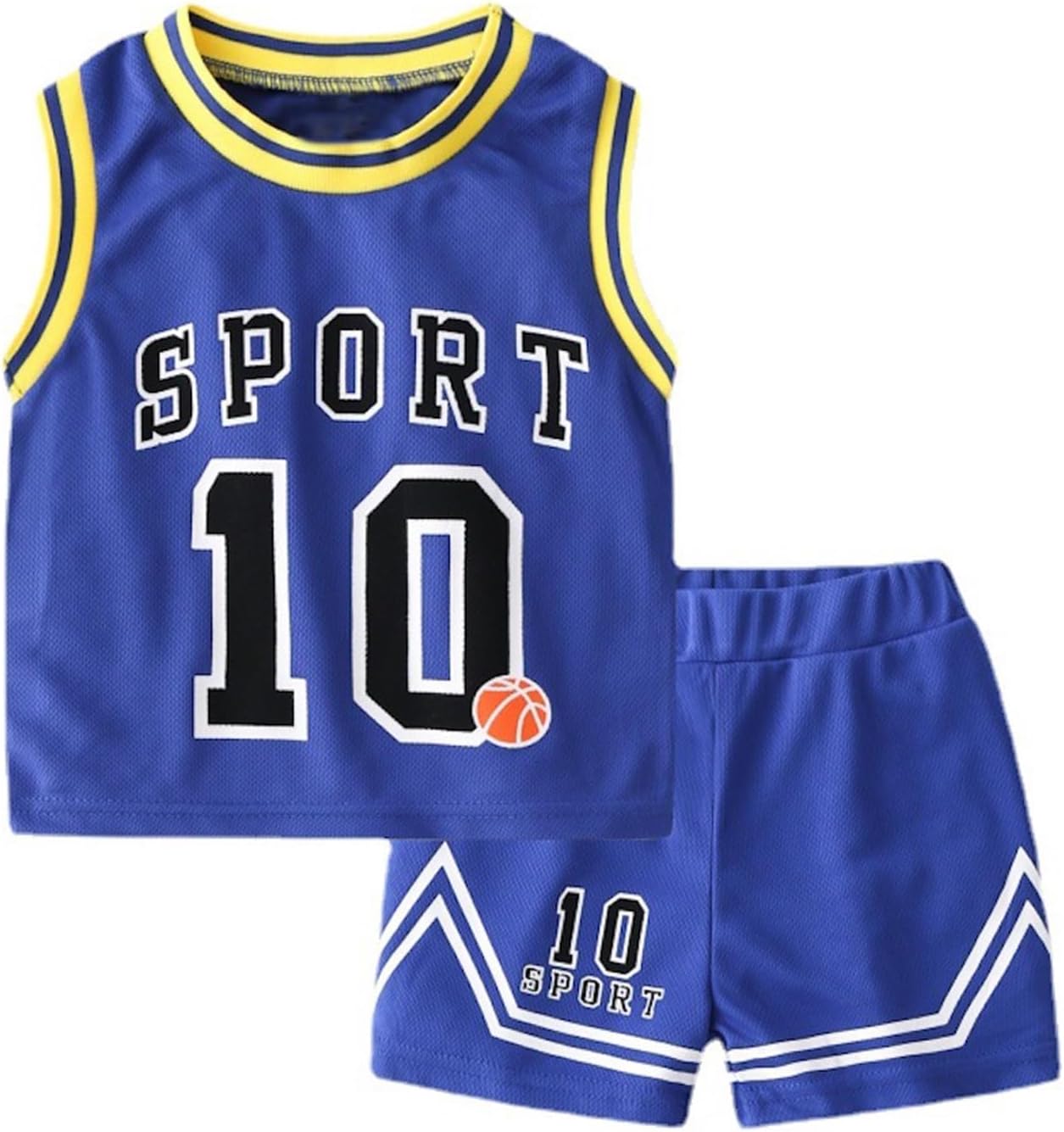 Toddler Kids Sports Athletic Jersey Shorts Set Todder Boys Jerseys Outfit 2 Piece Basketball Tank Top Mesh Shorts Set - Image 7