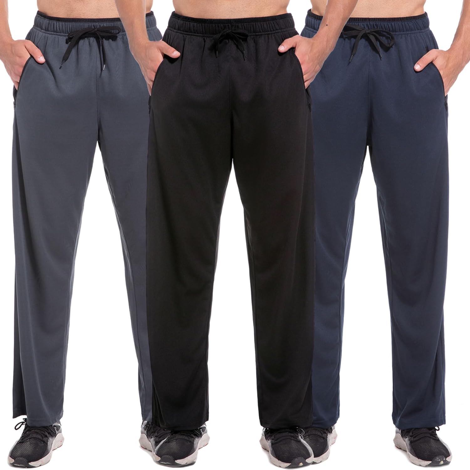 SACUIMAN Mens Sweatpants with Zipper Pockets Open Bottom Athletic Pants for Workout,Running,Training,Jogging,Gym - Image 11