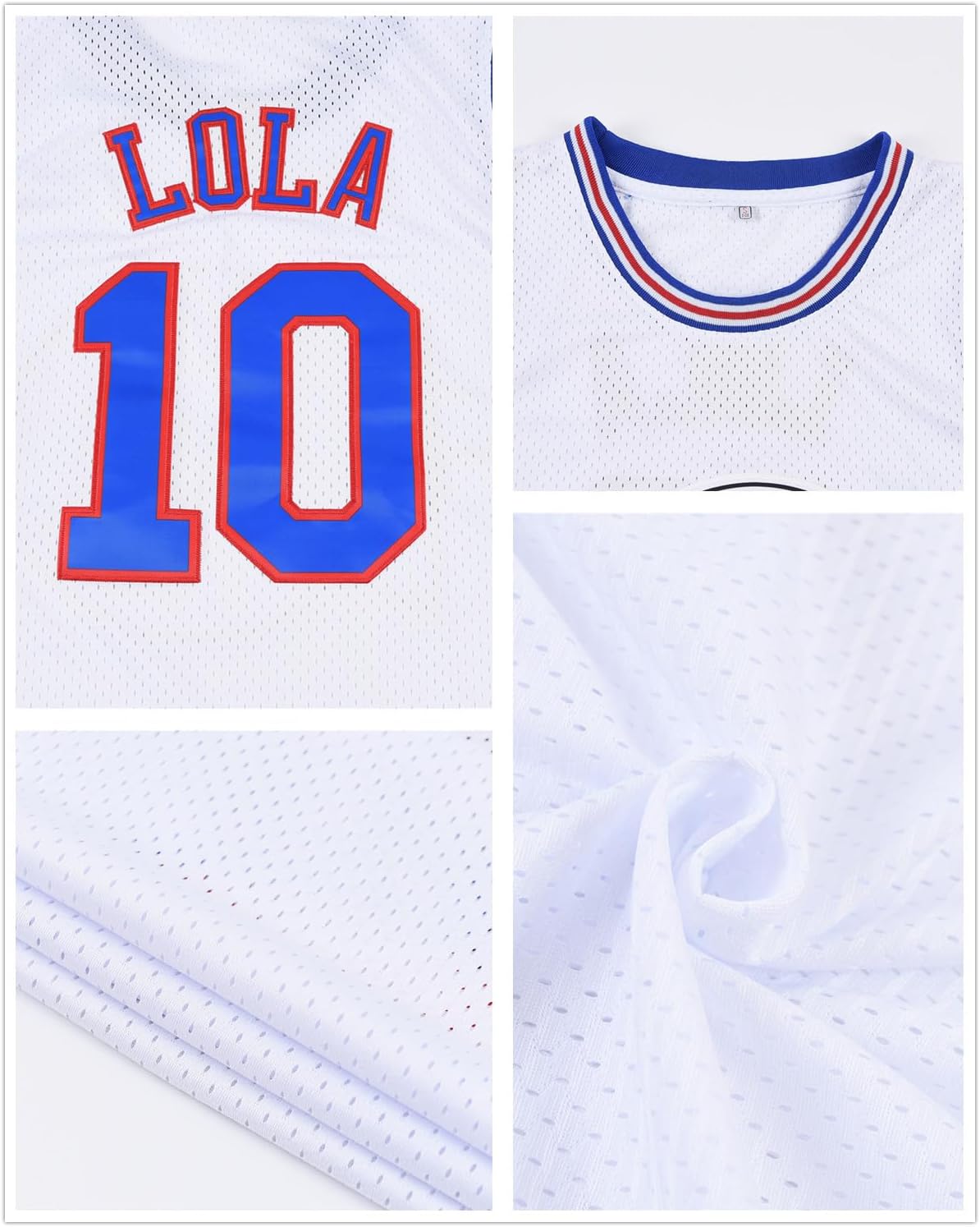 Lola Jersey #10 Cosplay Movie Jerseys for 90s Hip Hop Party Costume for Men/Women Basketball Jersey - Image 5