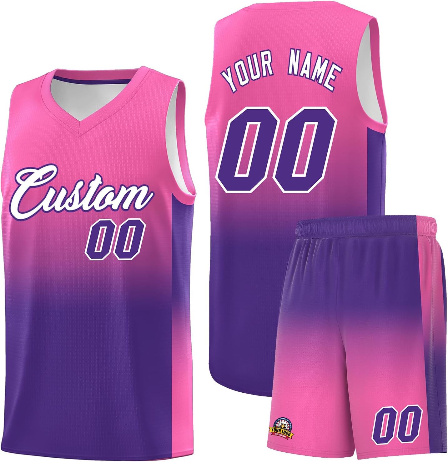 KXK Personalized Gradient Basketball Jersey Shorts Printed Team Jersey with Name Number for Men Youth Basketball Uniform - Image 27