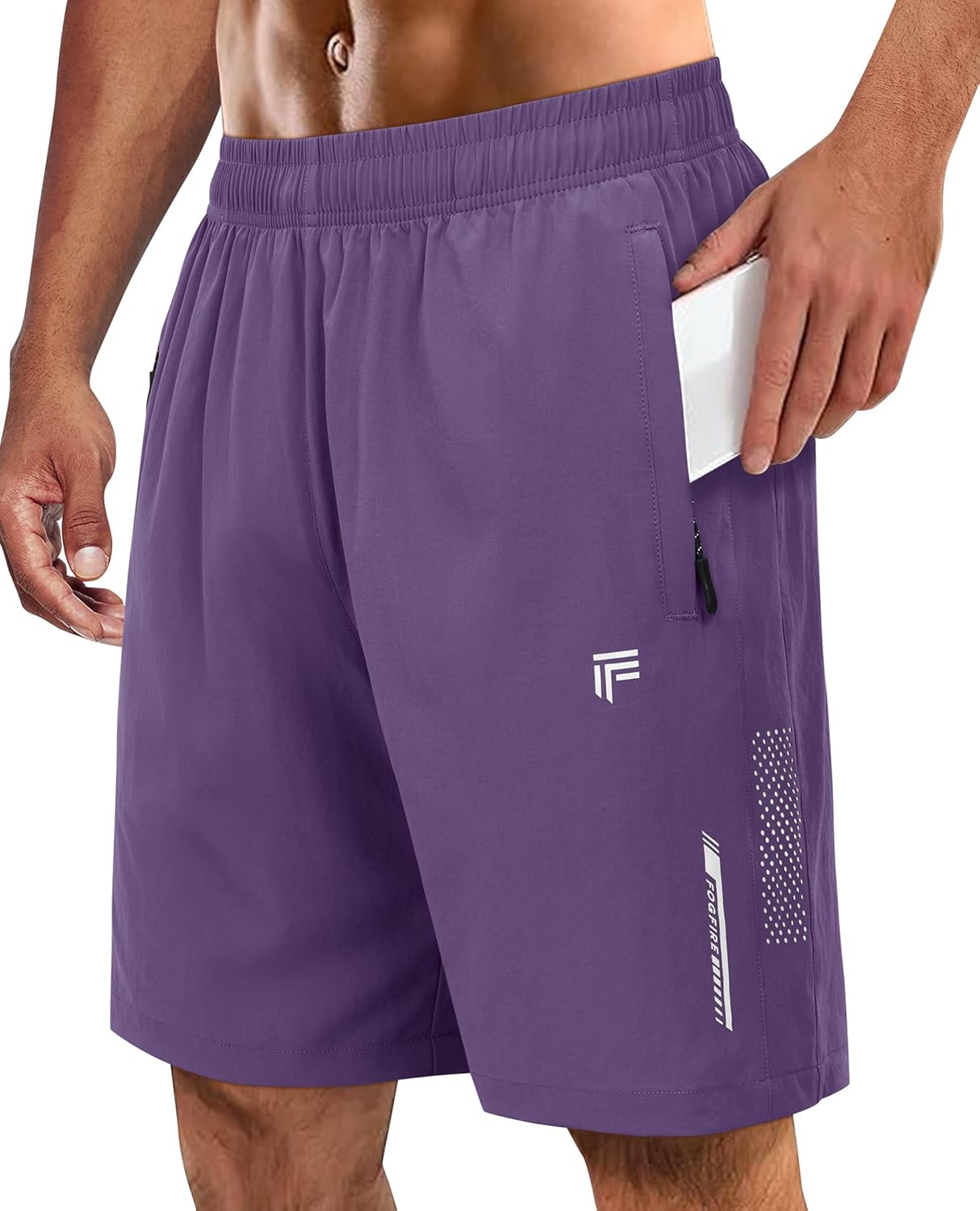 Men's Athletic Running Shorts with Zipper Pockets Quick Dry Drawstring 7" Gym Shorts for Basketball Workout Jogging - Image 14