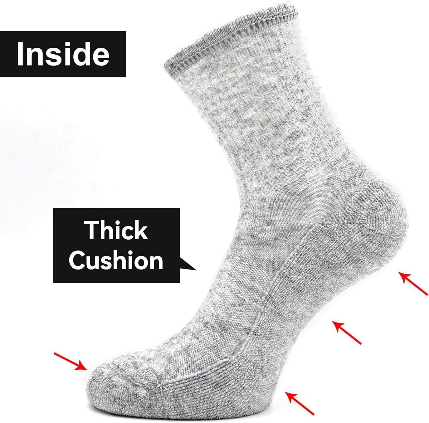 Socks Daze Merino Wool Cushioned Hiking Socks for Men Women, Warm Crew Walking & Boot Socks for Trekking, Work, Outdoor - Image 4