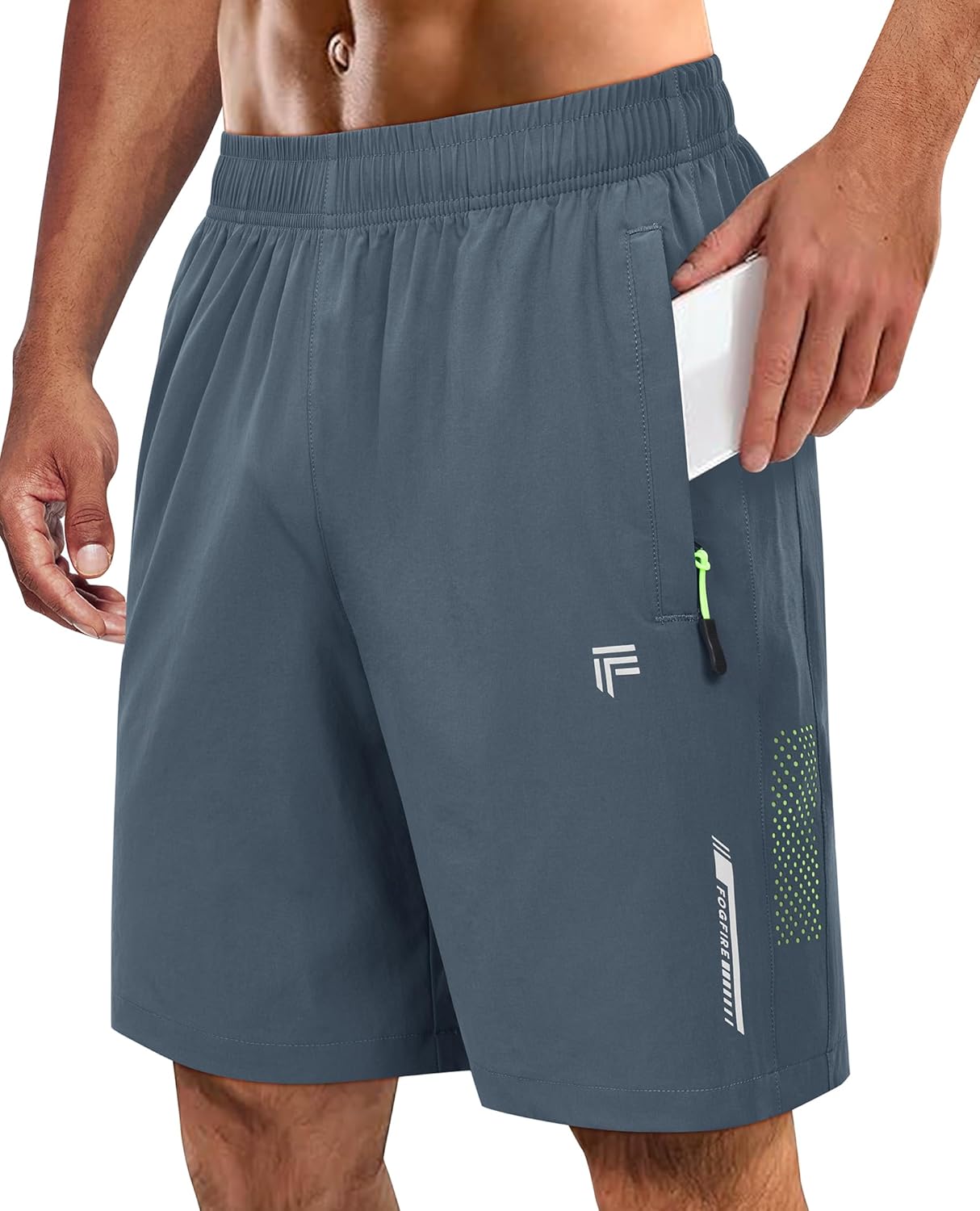 Men's Athletic Running Shorts with Zipper Pockets Quick Dry Drawstring 7" Gym Shorts for Basketball Workout Jogging - Image 12