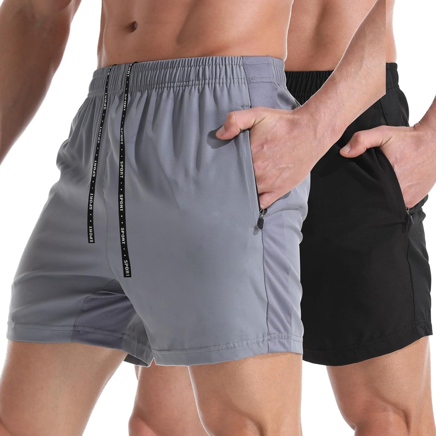 VPOS Gym Shorts for Men 5 Inch - Lightweight Mens Athletic Shorts Quick Dry Workout Running Shorts with Zipper Pockets - Image 14