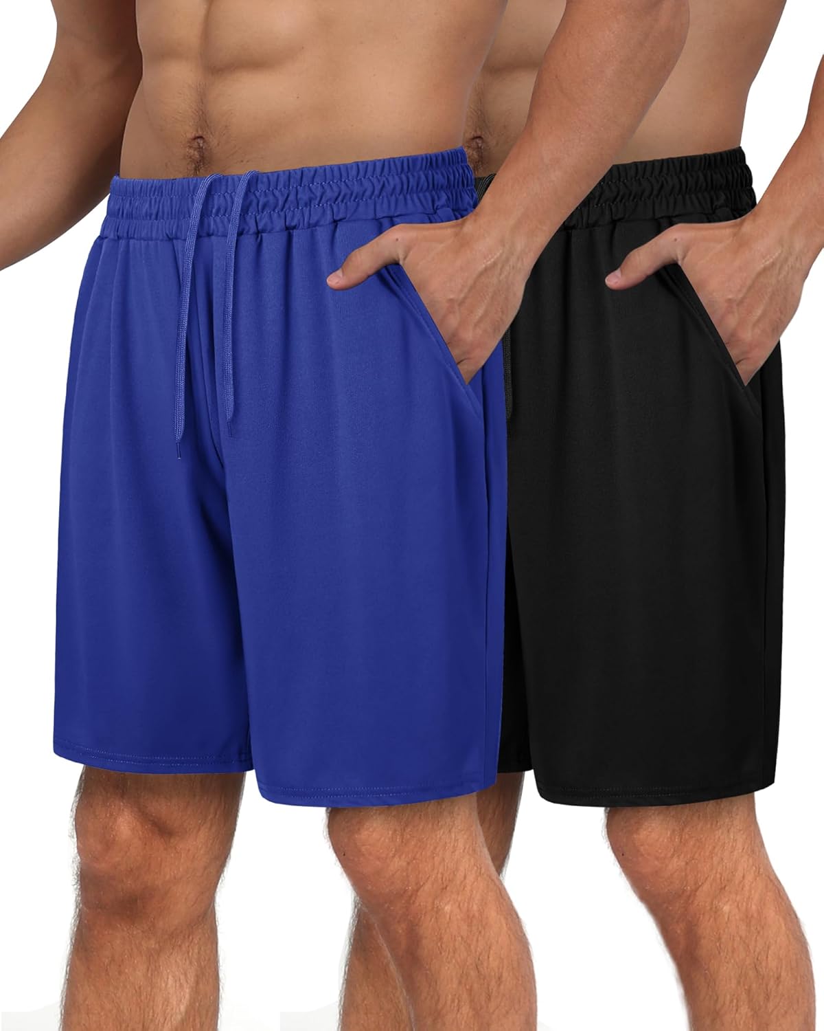 2 Pack Mens Gym Basketball Shorts - Athletic Black Workout Quick Dry Shorts with Pockets for Casual Running - Image 9