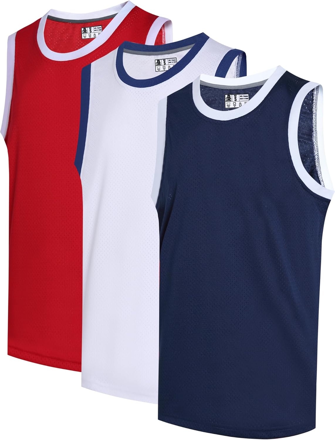 3 Pack Men's Blank Basketball Jerseys Mesh Performance Athletic Team Sports Uniforms Bulk Shirts - Image 15