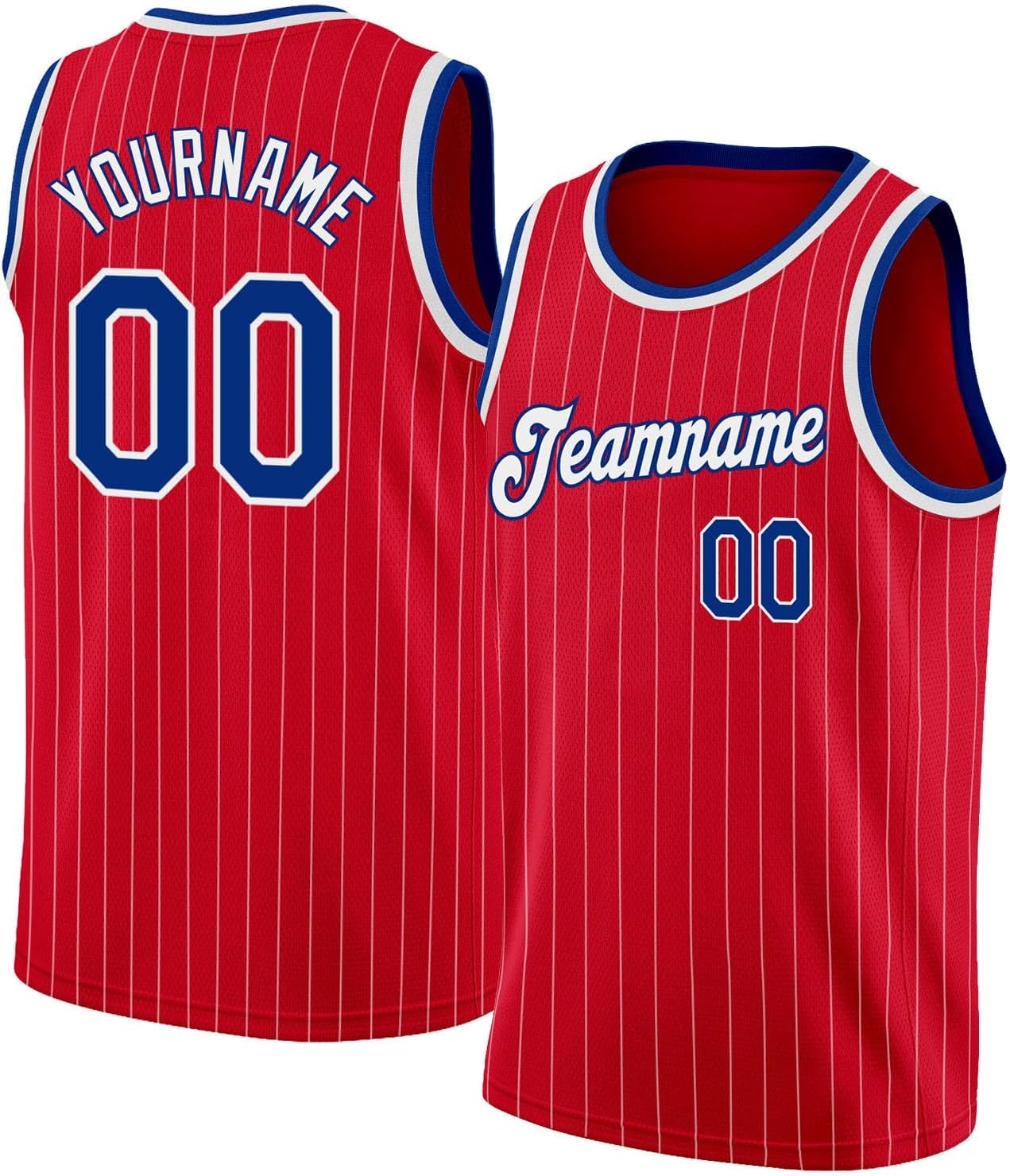 Custom Name Team Name Number Blue White Pinstripe Black Authentic Basketball Jersey, Personalized Uniform Basketball Shirt - Image 31