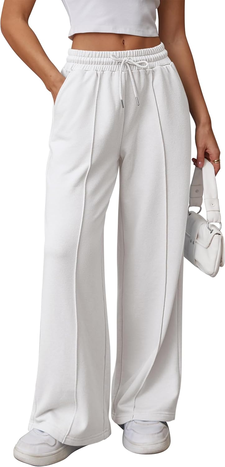 ATHMILE Womens Wide Leg Sweatpants High Waisted Baggy Pants Fashion Teen Girl Drawstring Athletic Joggers - Image 19
