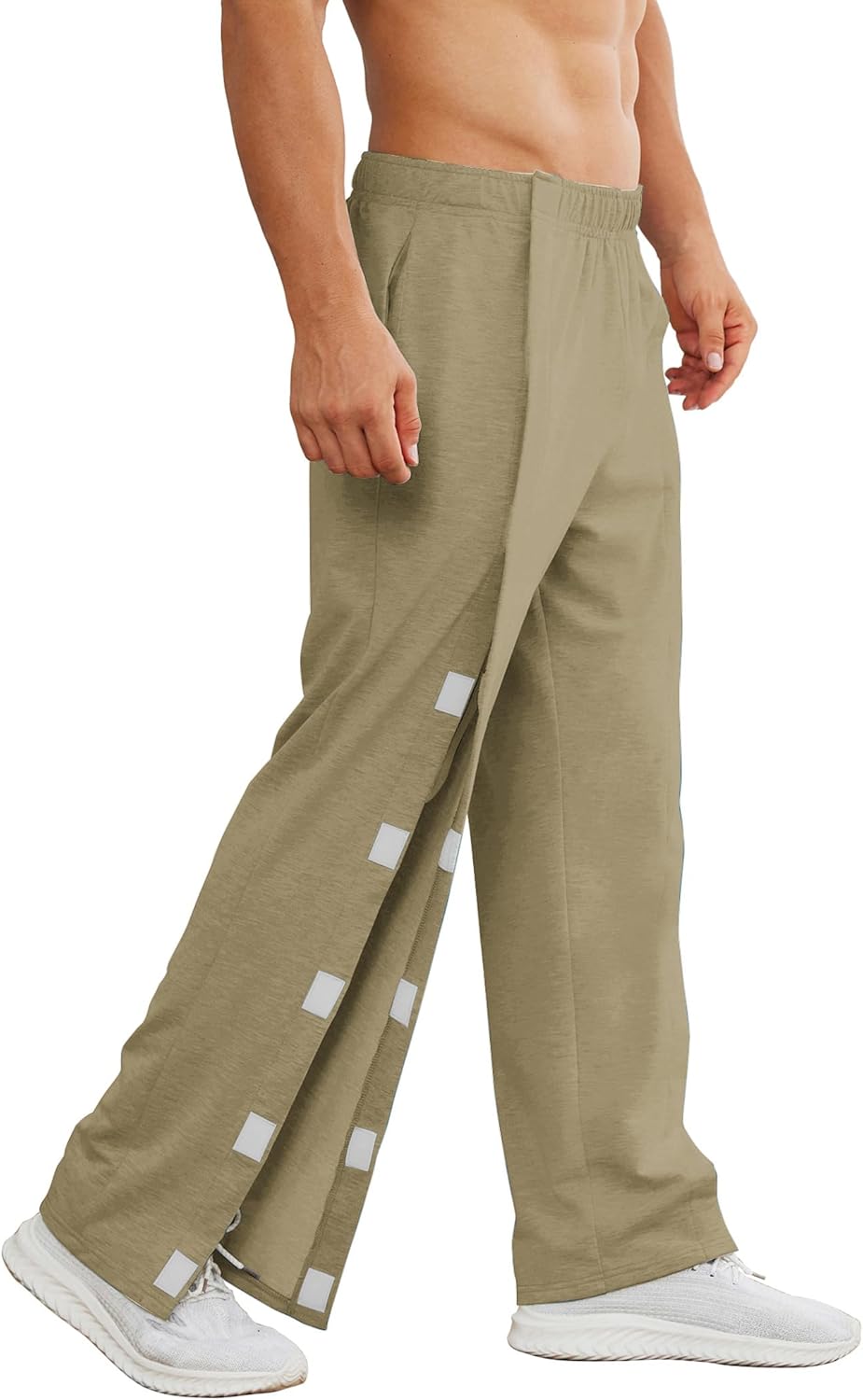 Deyeek Tear Away Pants for Men Easy Open Side Wide Leg Post Surgery Pants Soft Adaptive Breakaway Sweatpants with Pockets - Image 11